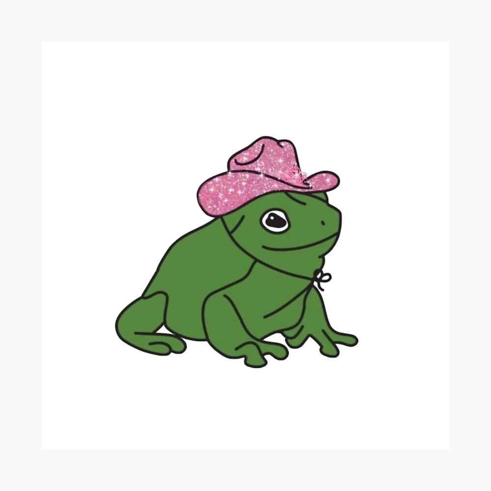 1000x1000 frog with cowboy hat Poster, Phone