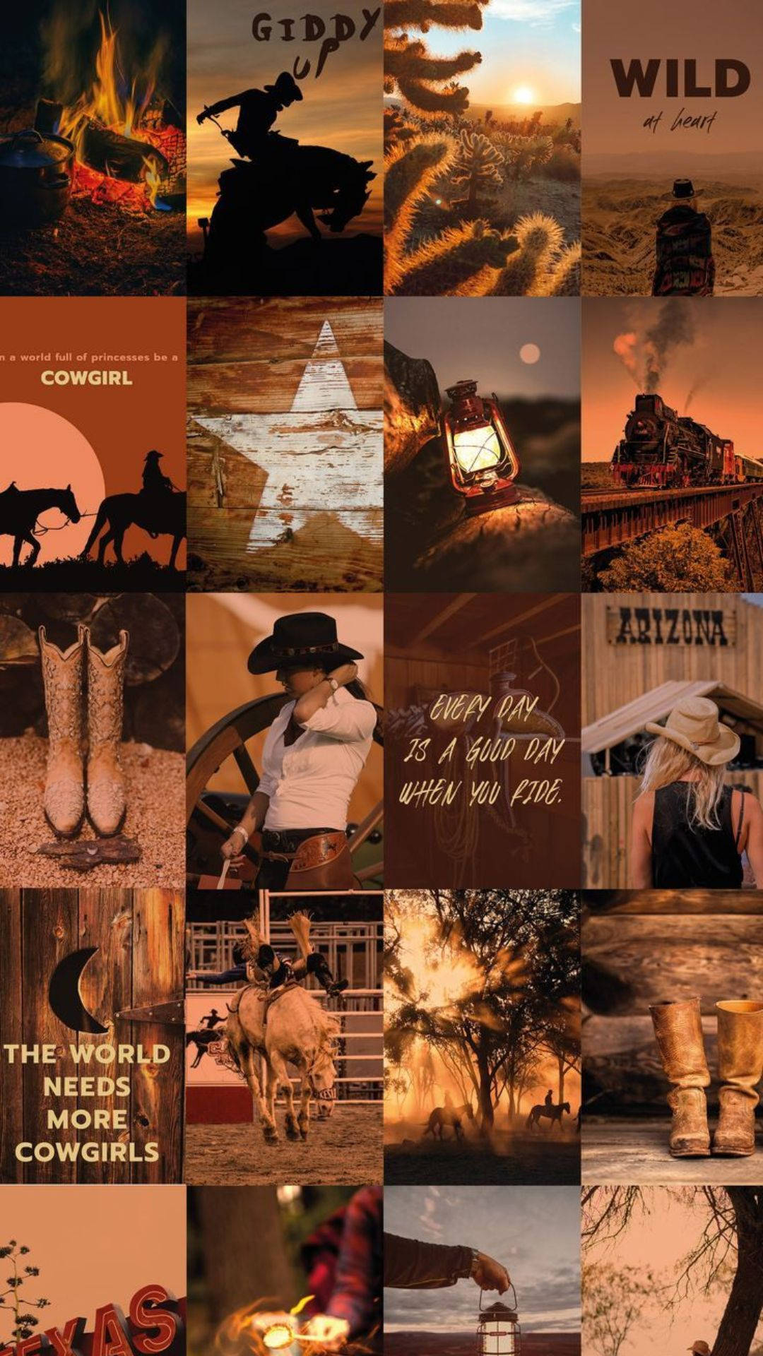 1080x1920 Download Brown Cowgirl Aesthetic Wallpaper, Phone