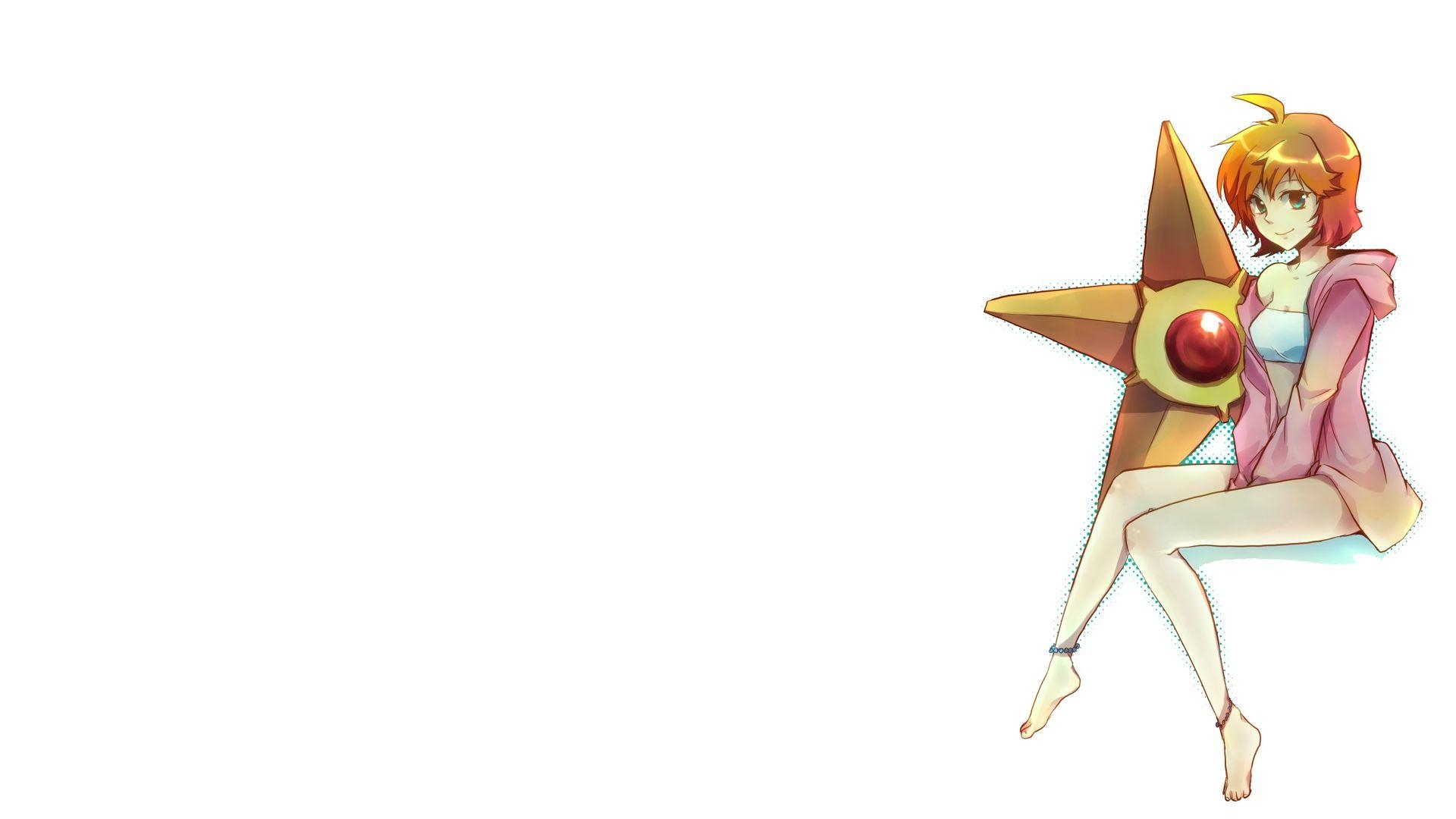 1920x1080 pokemon misty pokemon simple background white background staryu, Desktop