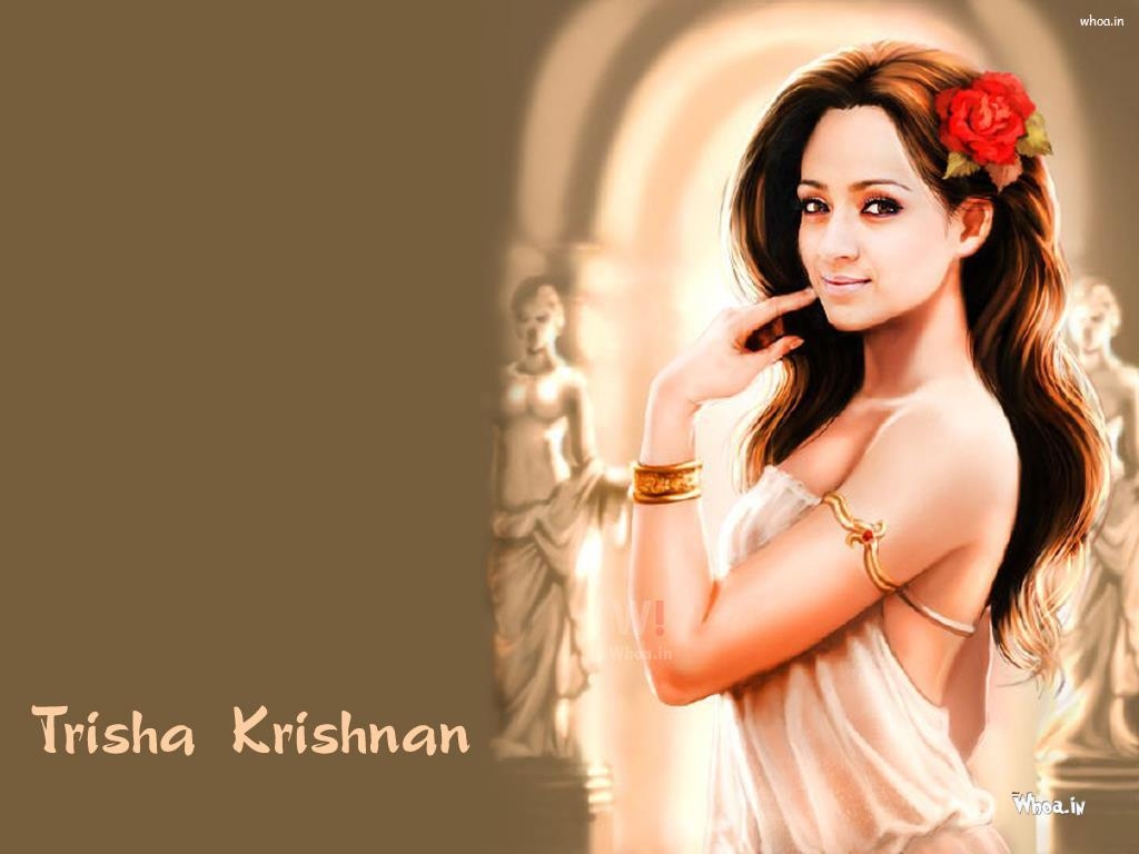 1030x770 Trisha Krishnan Painting Art Wallpaper, Desktop