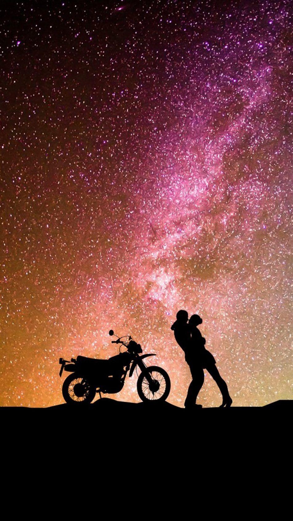 950x1690 Couple Romantic Kiss Motorcycle. Couple wallpaper, Love wallpaper, Phone