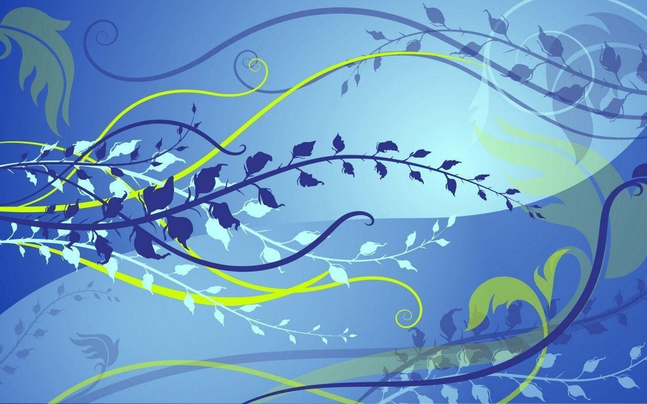 1280x800 Blue Flowers Swirly Design Wallpaper and Picture. Imageize: 268, Desktop