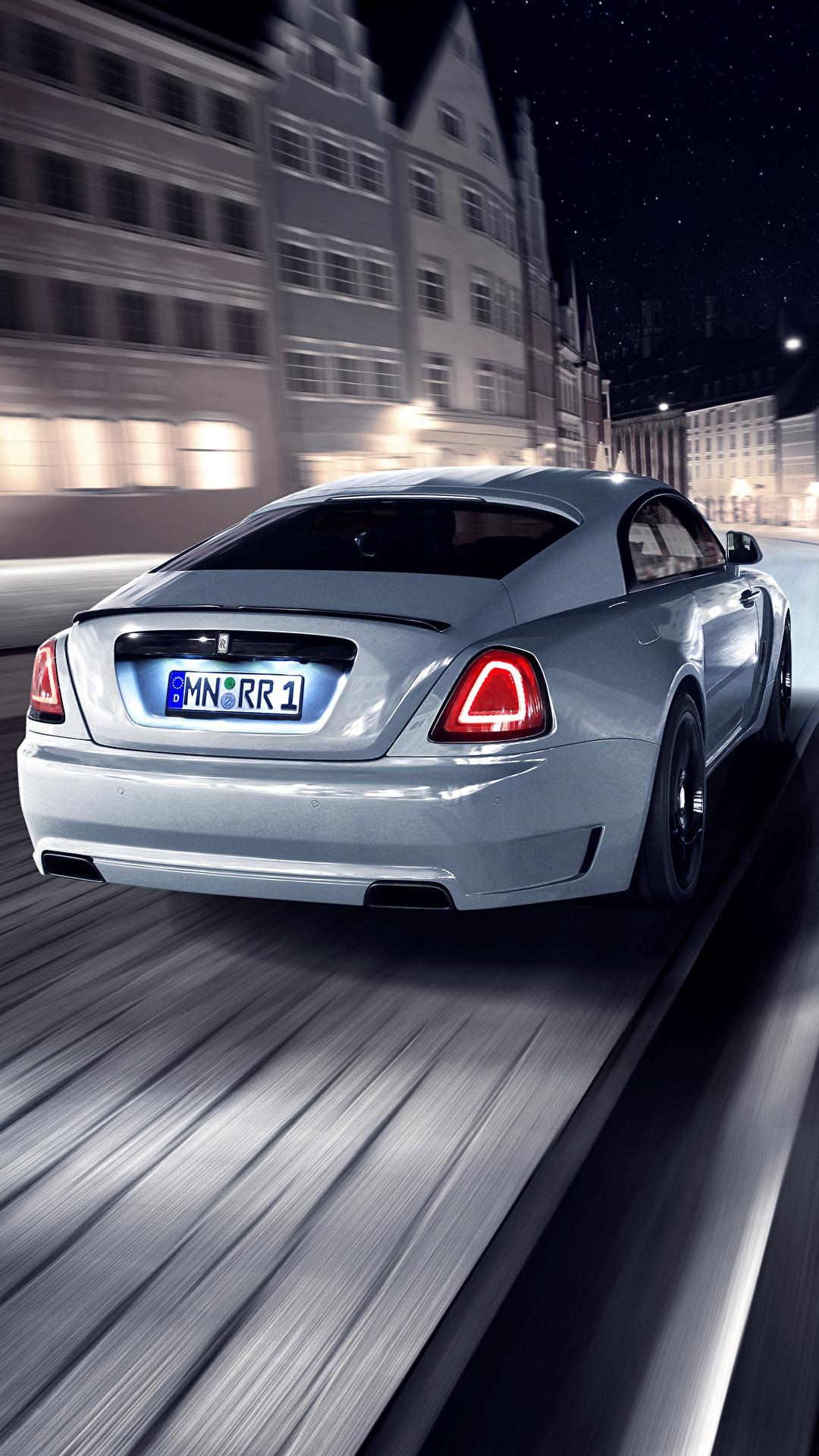 1080x1920 Picture Rolls Royce Wraith Spofec White Riding Night Back, Phone