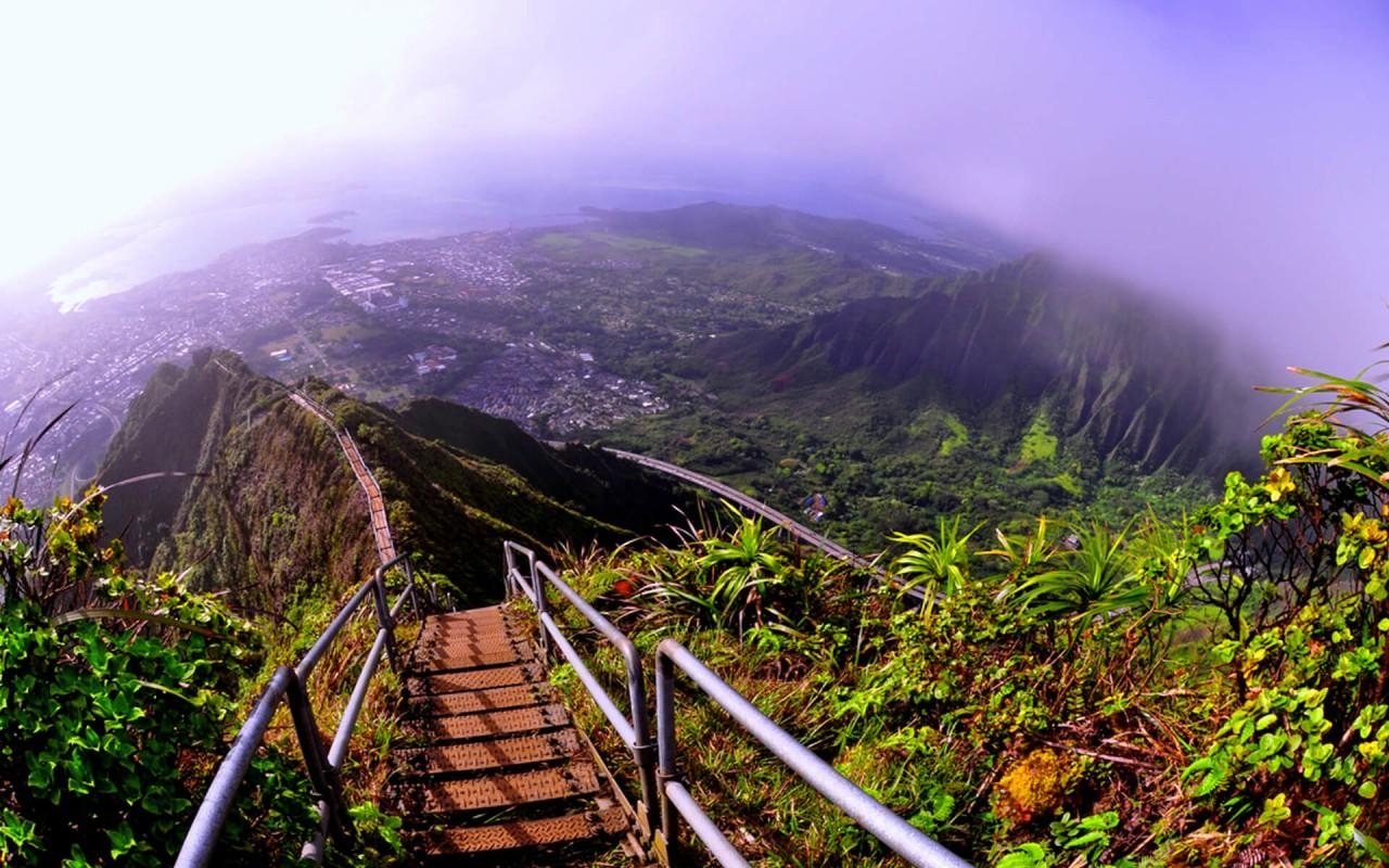 1280x800 Haiku Stairs Oahu Hawaii wallpaper. Haiku Stairs Oahu Hawaii stock, Desktop