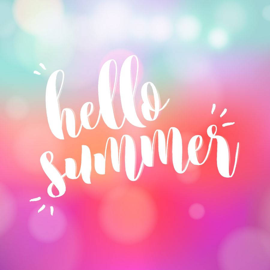 900x900 Gradient Hello Summer Graphic Wallpaper, Phone