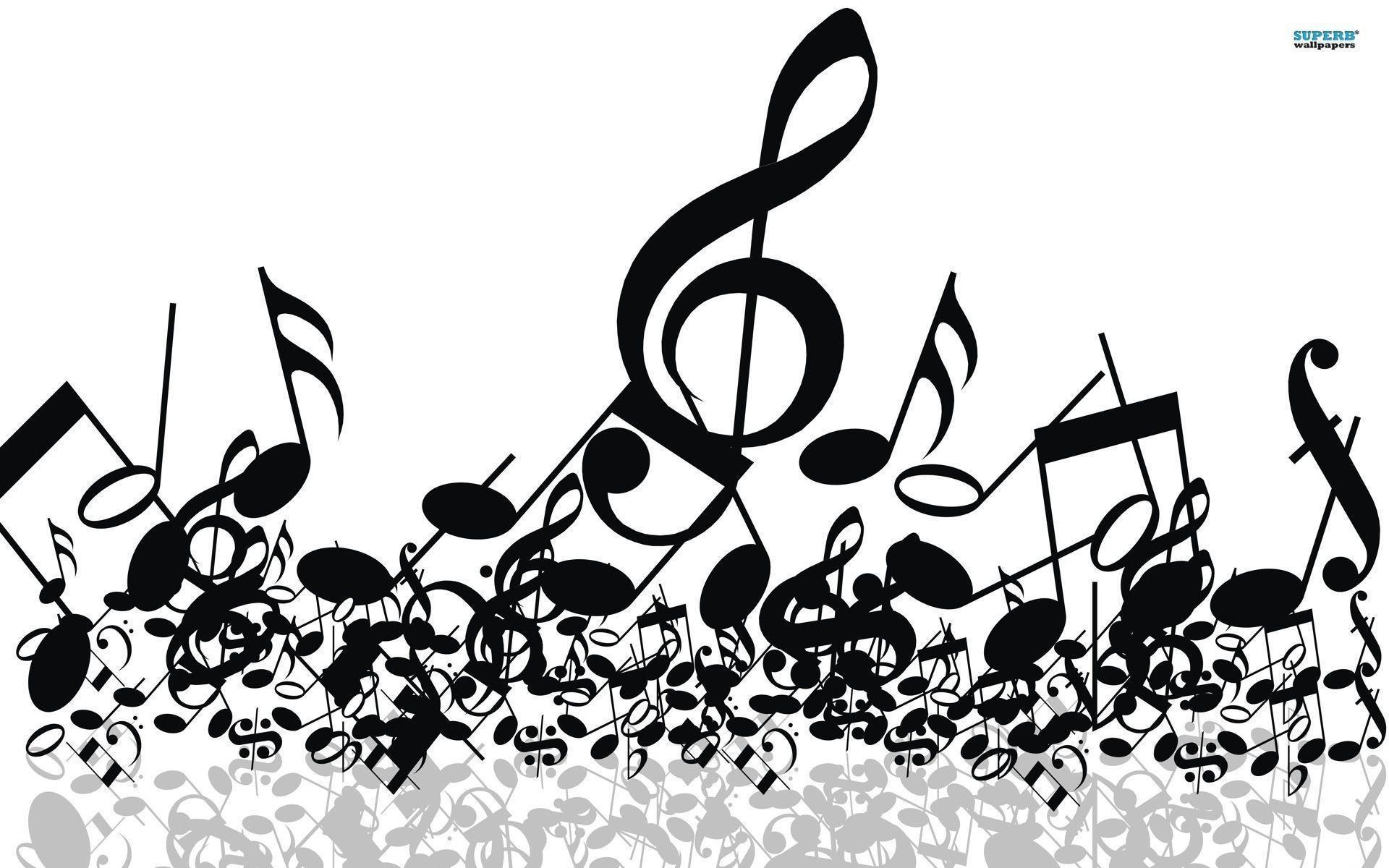 1920x1200 Music Notes Wallpaper Black And White Png, Desktop