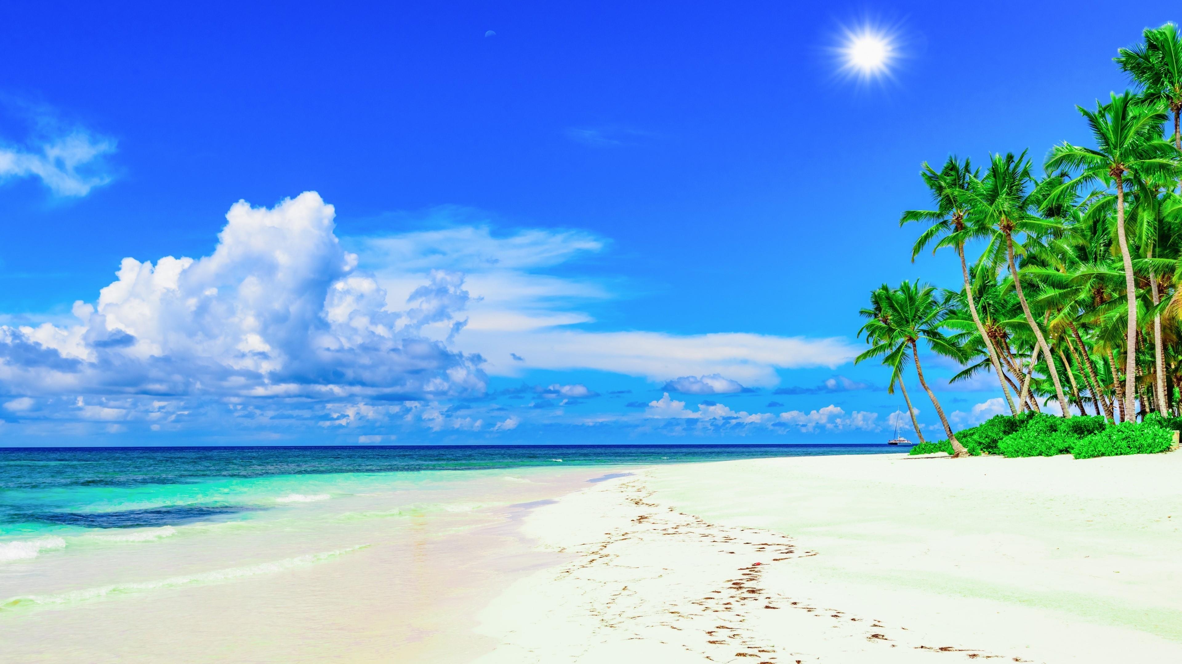 3840x2160 Sunny Beach Wallpaper, Desktop