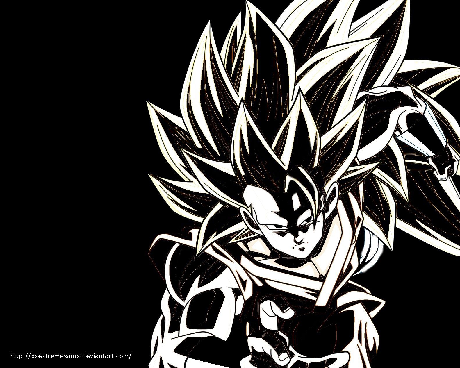 1590x1270 SSJ3 Goku Wallpaper (Black and White), Desktop