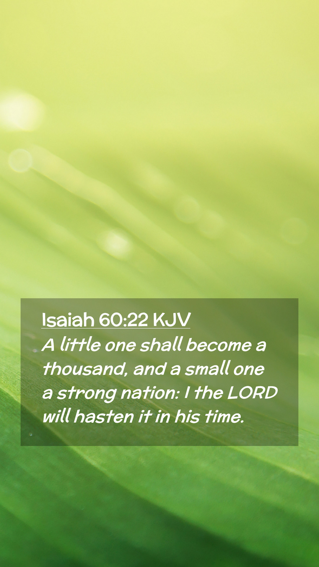 1080x1920 Isaiah 60:22 KJV Mobile Phone Wallpaper little one shall become a thousand, and a small, Phone