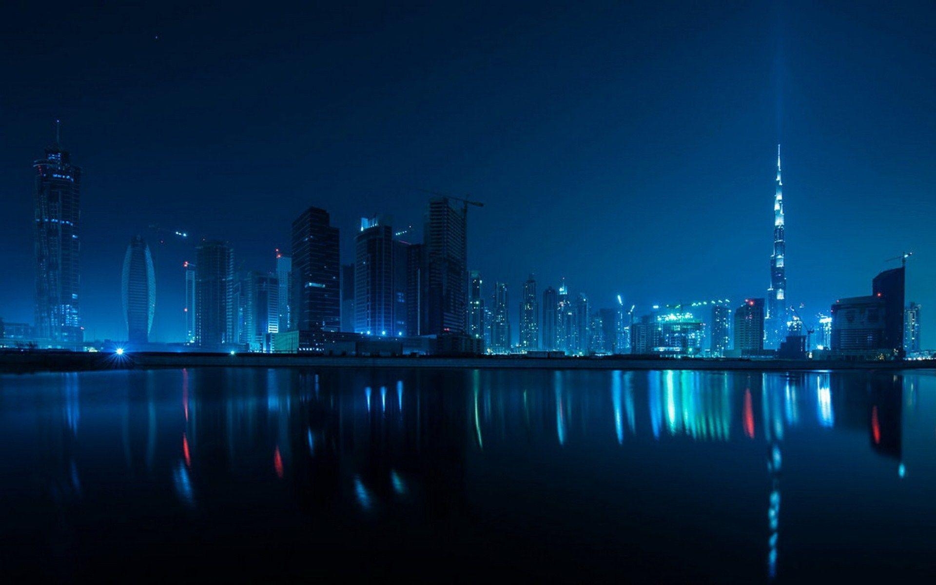 1920x1200 Dubai Cities United Arab Emirates Night HD Aesthetic Wallpaper, Desktop