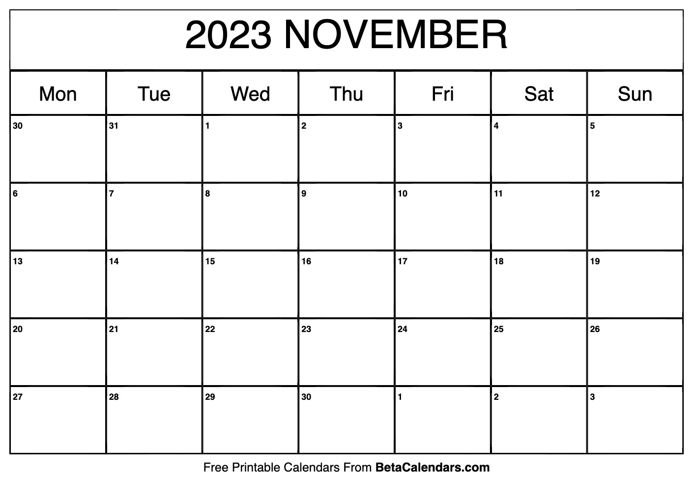 1410x1020 Free Printable November 2023 Calendar, Desktop