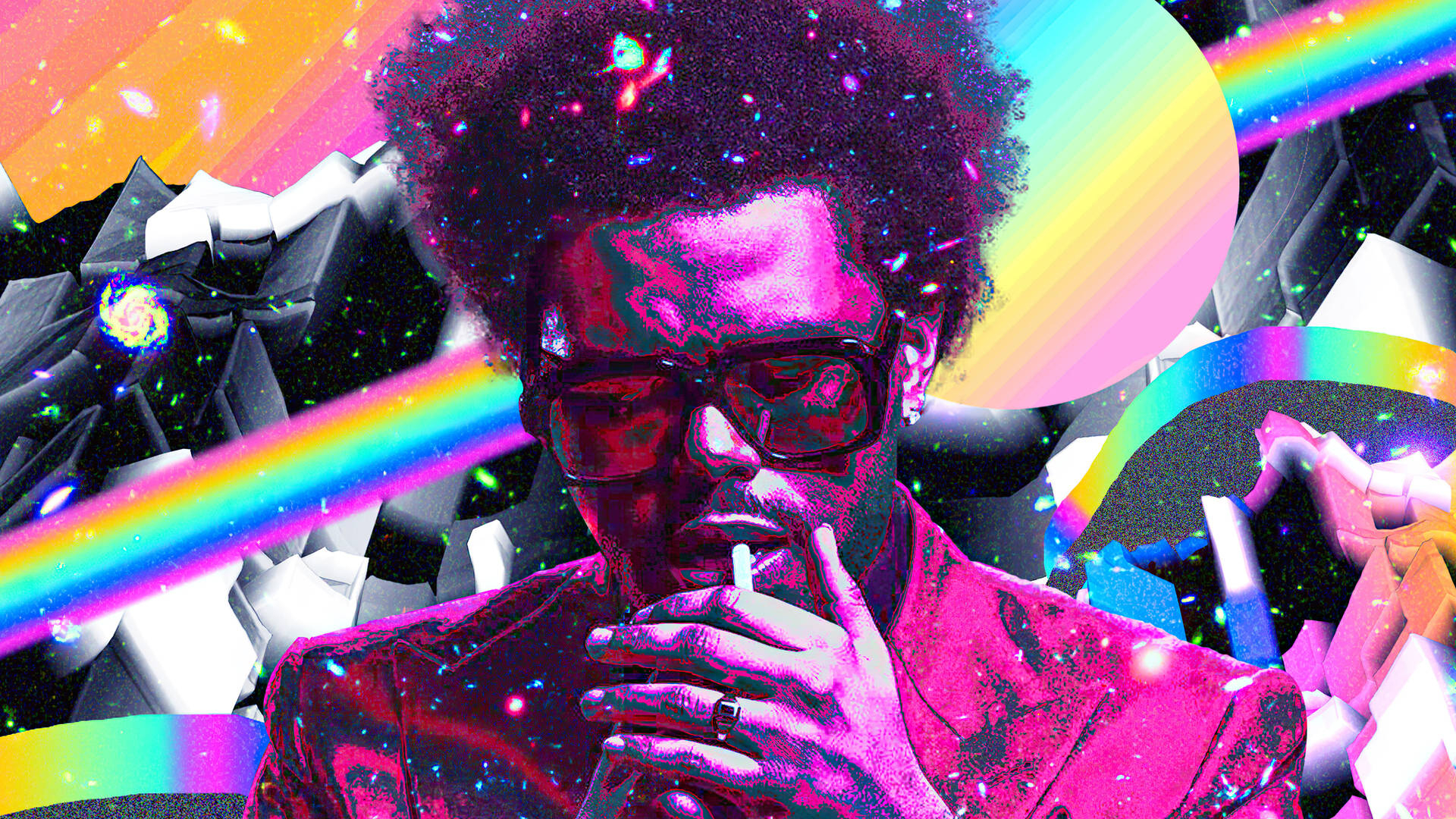 1920x1080 Download The Weeknd Psychedelic Art Wallpaper, Desktop