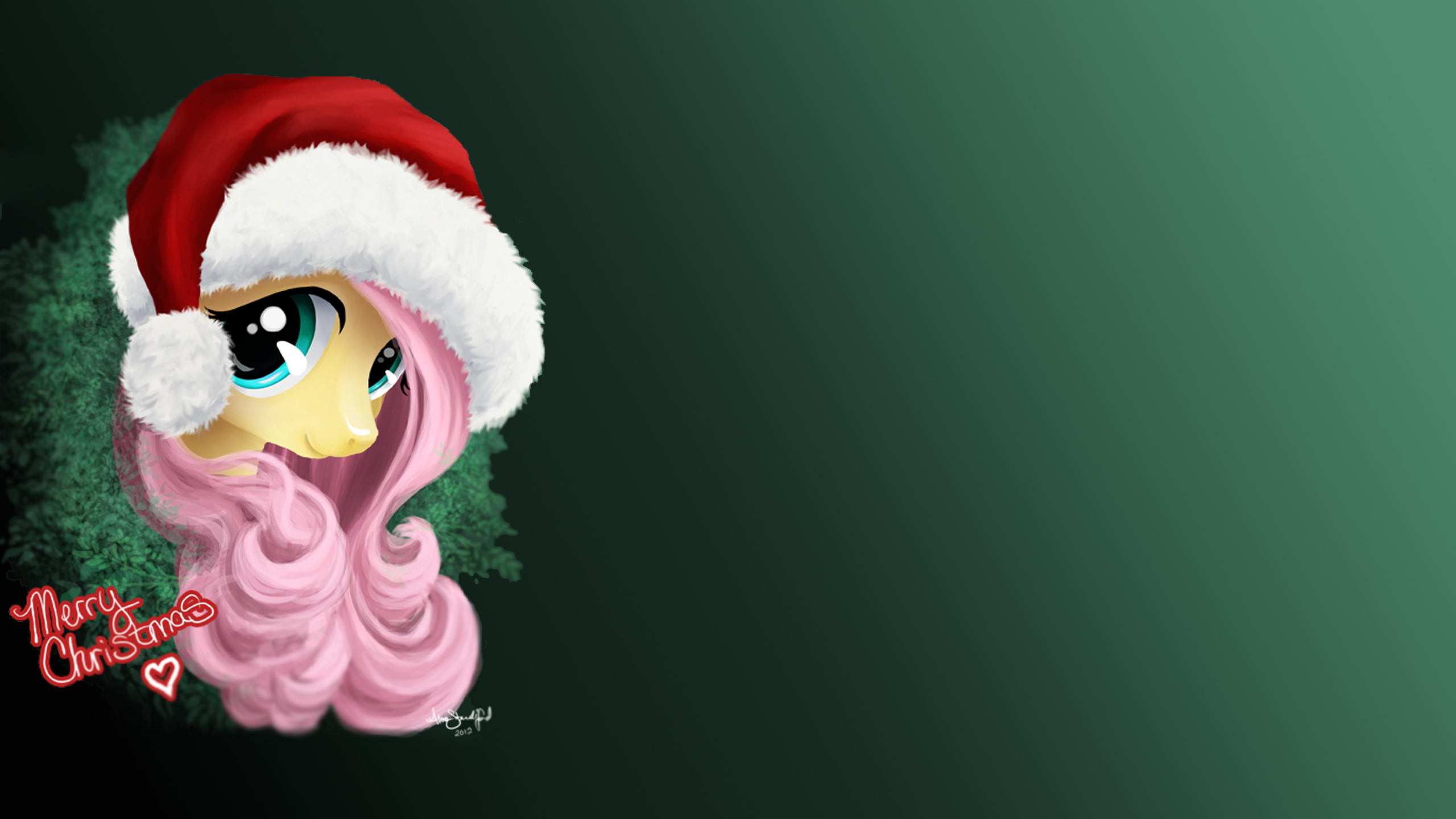 2560x1440 Merry Christmas from Fluttershy Wallpaper by Monanniverse and Tuyla. My Little Pony wallpaper. My Little Wallpaper are Magic, Desktop