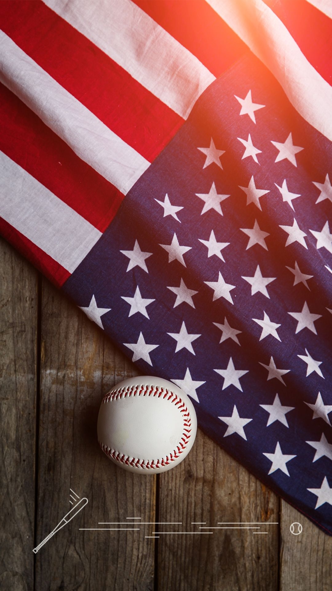 1080x1920 ↑↑TAP AND GET THE FREE APP! Lockscreens Art Creative 4th Of July Independence Day Baseba. Baseball wallpaper, iPhone lockscreen wallpaper, Simple iphone wallpaper, Phone