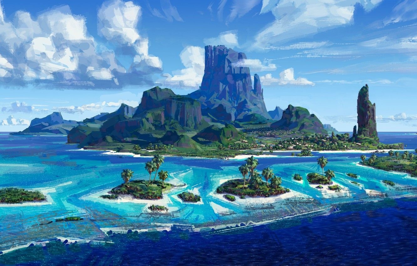 1340x850 Cartoon Island Wallpaper Free Cartoon Island Background, Desktop