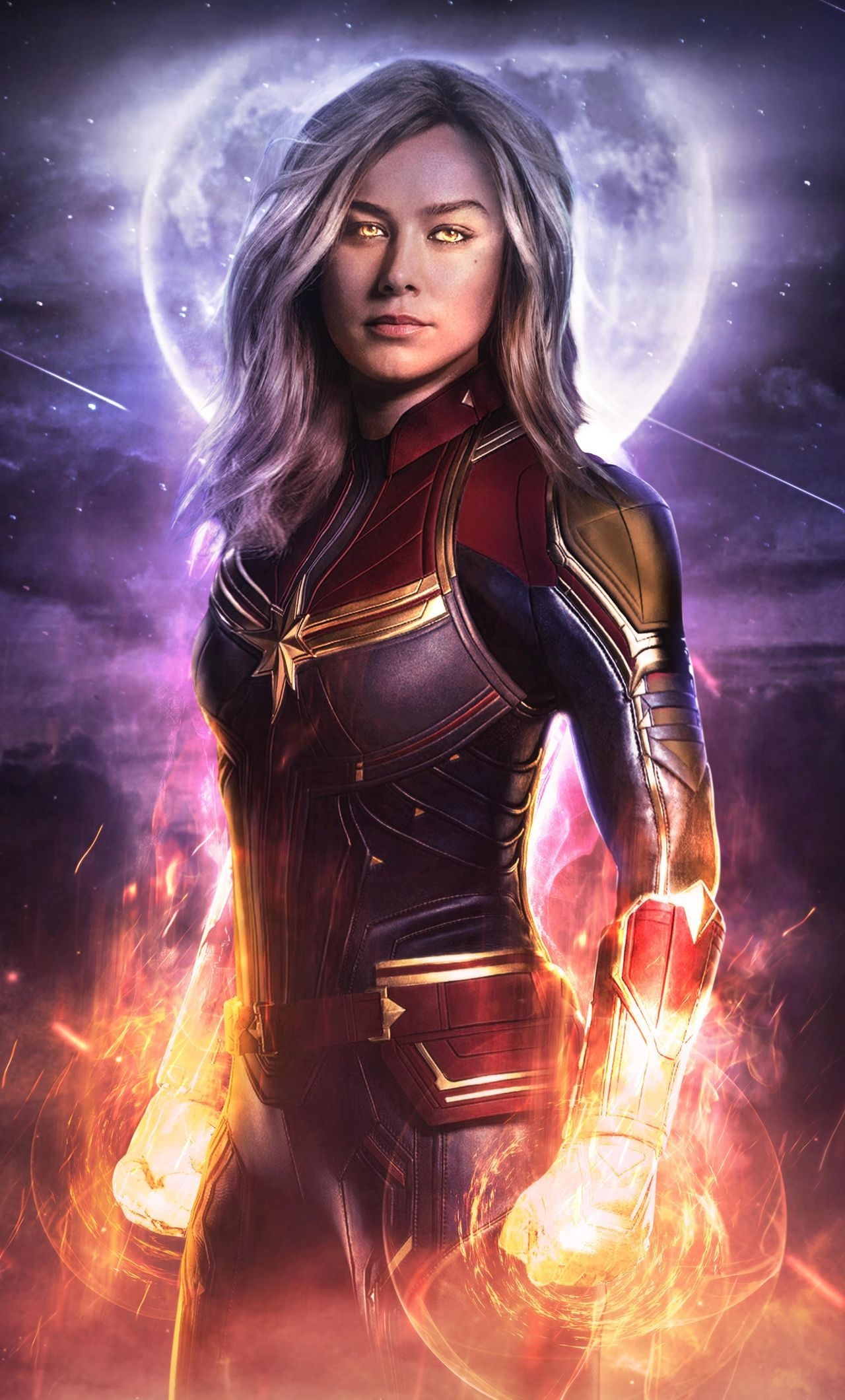 1280x2120 Captain Marvel 3D Wallpaper, Phone