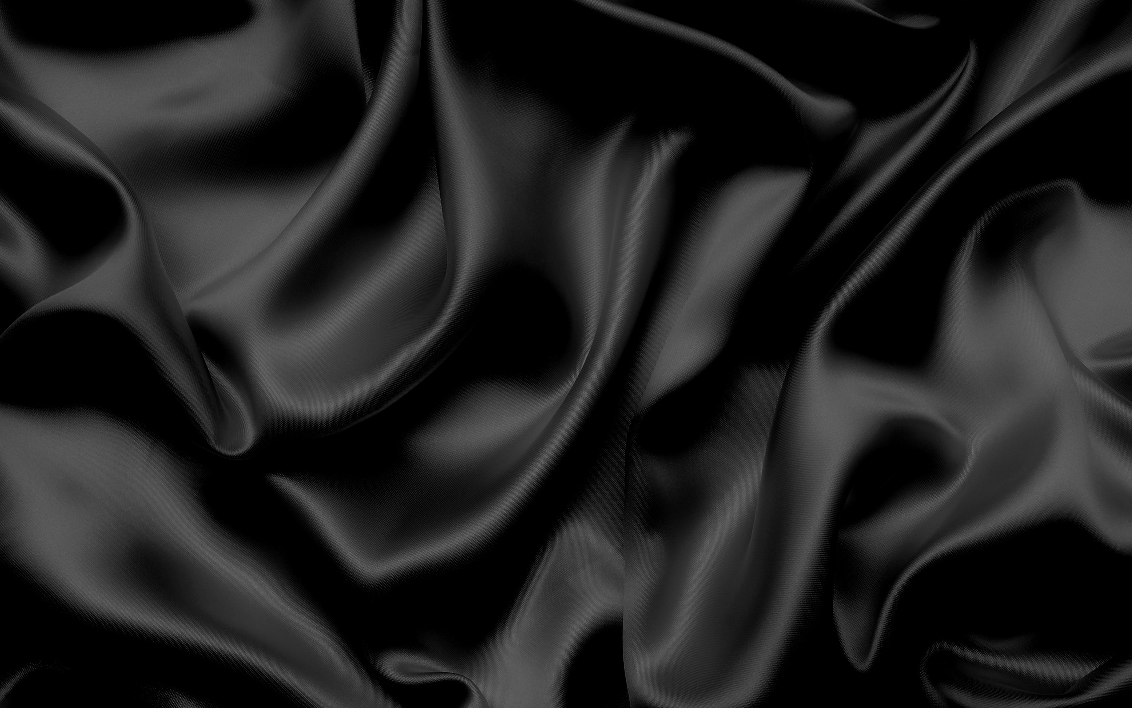 3840x2400 Download wallpaper black silk texture, 4k, black waves silk background, silk waves texture, silk background, black fabric texture for desktop with resolution. High Quality HD picture wallpaper, Desktop