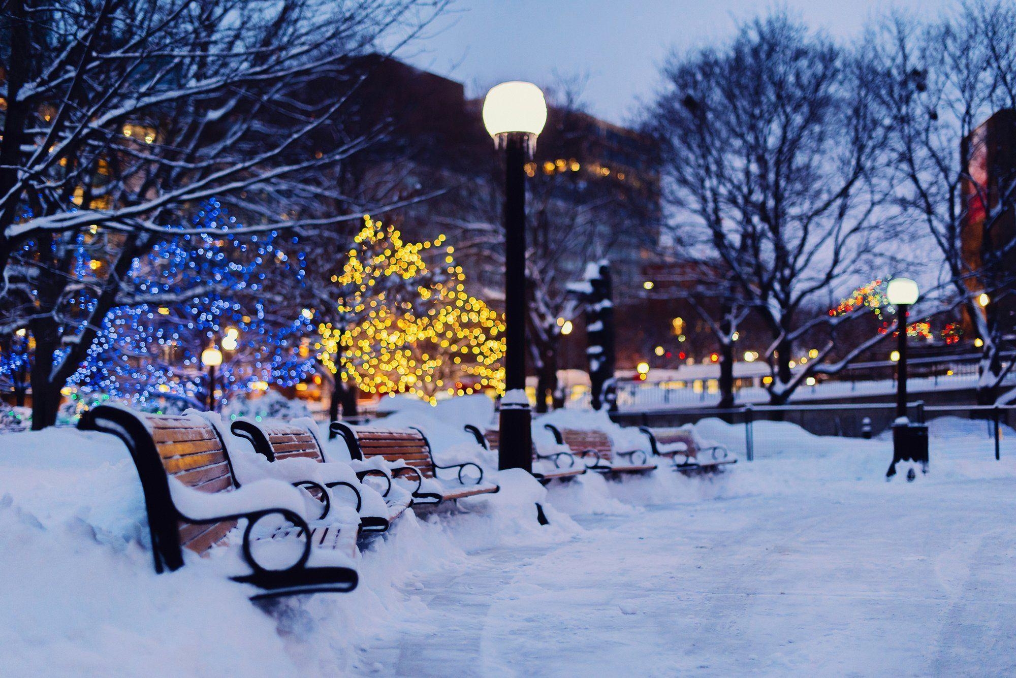 2000x1340 Winter City Wallpaper Free Winter City Background, Desktop