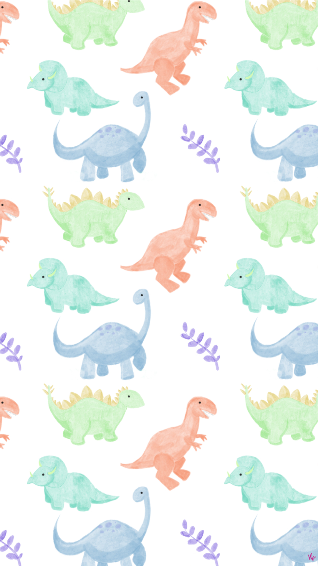 1080x1920 Watercolor Dino wallpaper. Dinosaur wallpaper, Dinosaur background, Cute wallpaper background, Phone