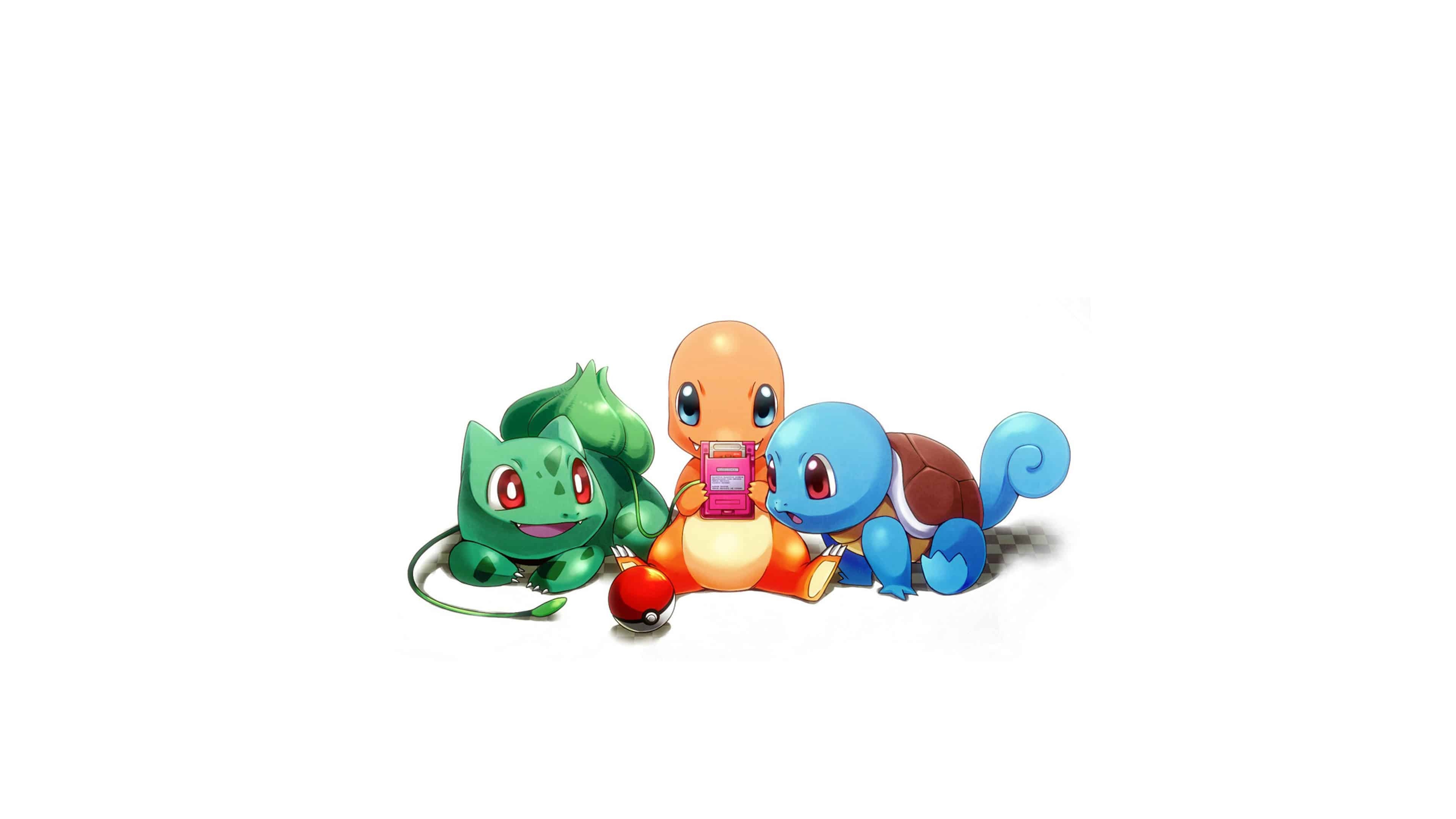 3840x2160 Pokemon Bulbasaur Charmander Squirtle Playing Game Boy UHD 4K, Desktop