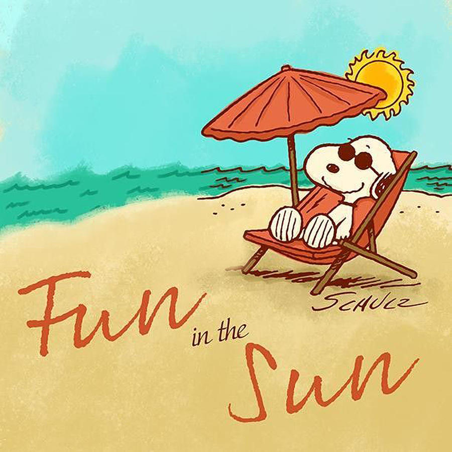 900x900 Snoopy summer fun in the sun Digital Art, Phone