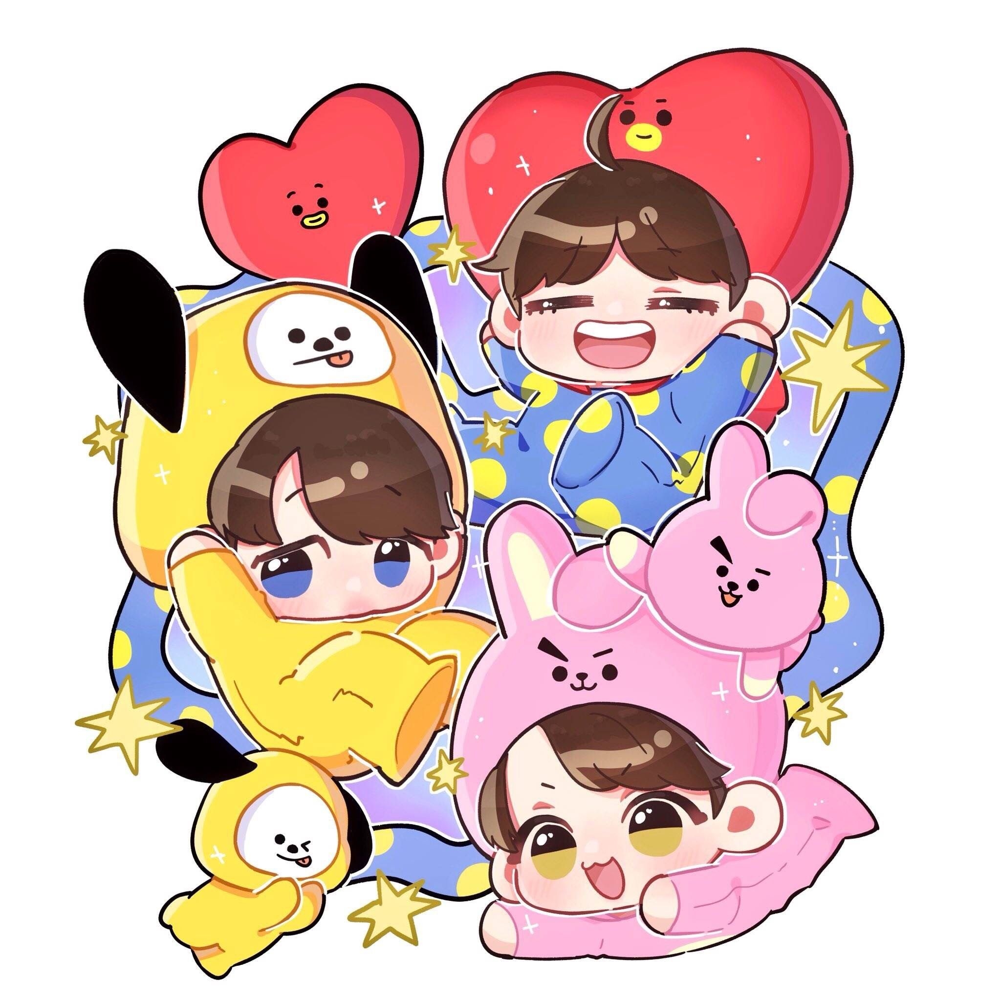 2050x2050 ♡︎ bangtan. Chibi, Cute cartoon wallpaper, Bts chibi, Phone