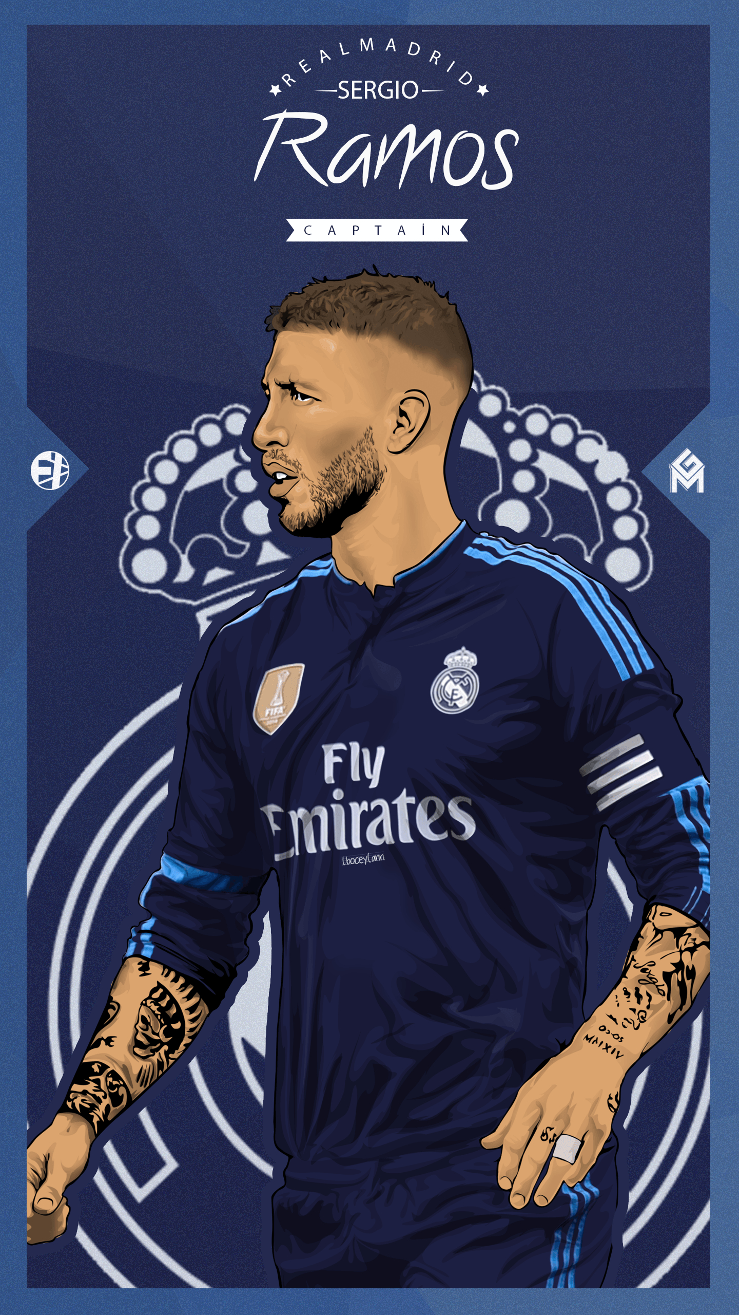 1440x2560 Free download Sergio Ramos Vector by fimgraphic [], Phone