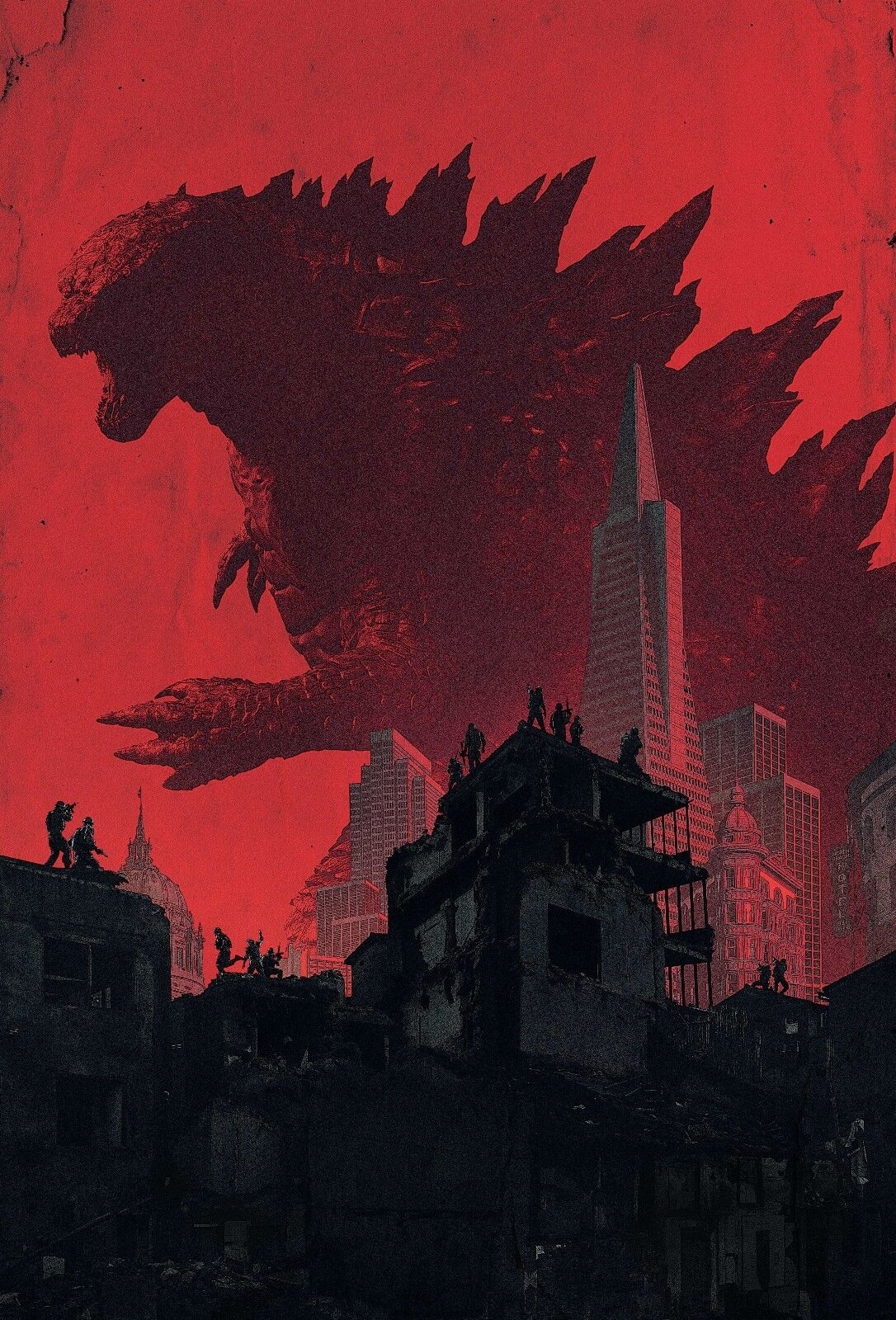 1090x1600 GODZILLA TEXTLESS POSTER A4 A3 A2 A1 CINEMA MOVIE FILM LARGE FORMAT, Phone