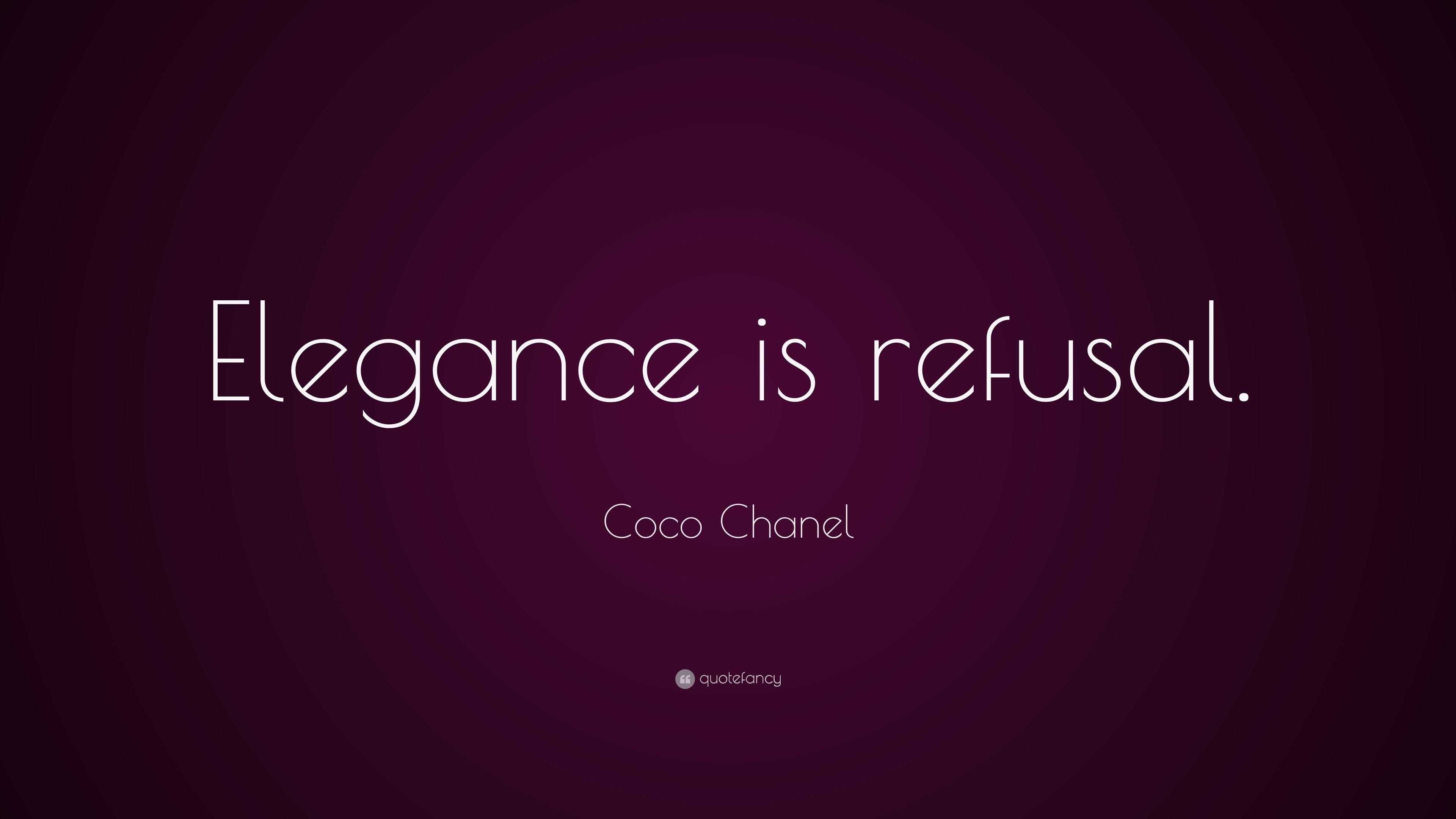 3840x2160 Coco Chanel Quote: “Elegance is refusal.” (13 wallpaper), Desktop