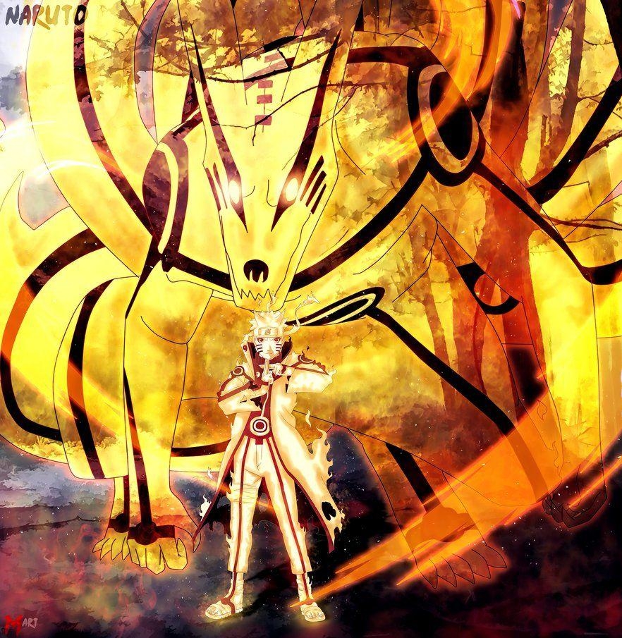 890x910 Naruto Sage Bijuu mode and Kurama, Phone