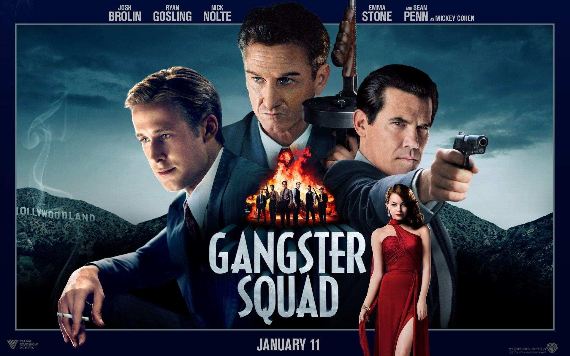 1920x1200 Gangster Squad starring Sean Penn, Emma Stone, Nick Nolte, Ryan, Desktop