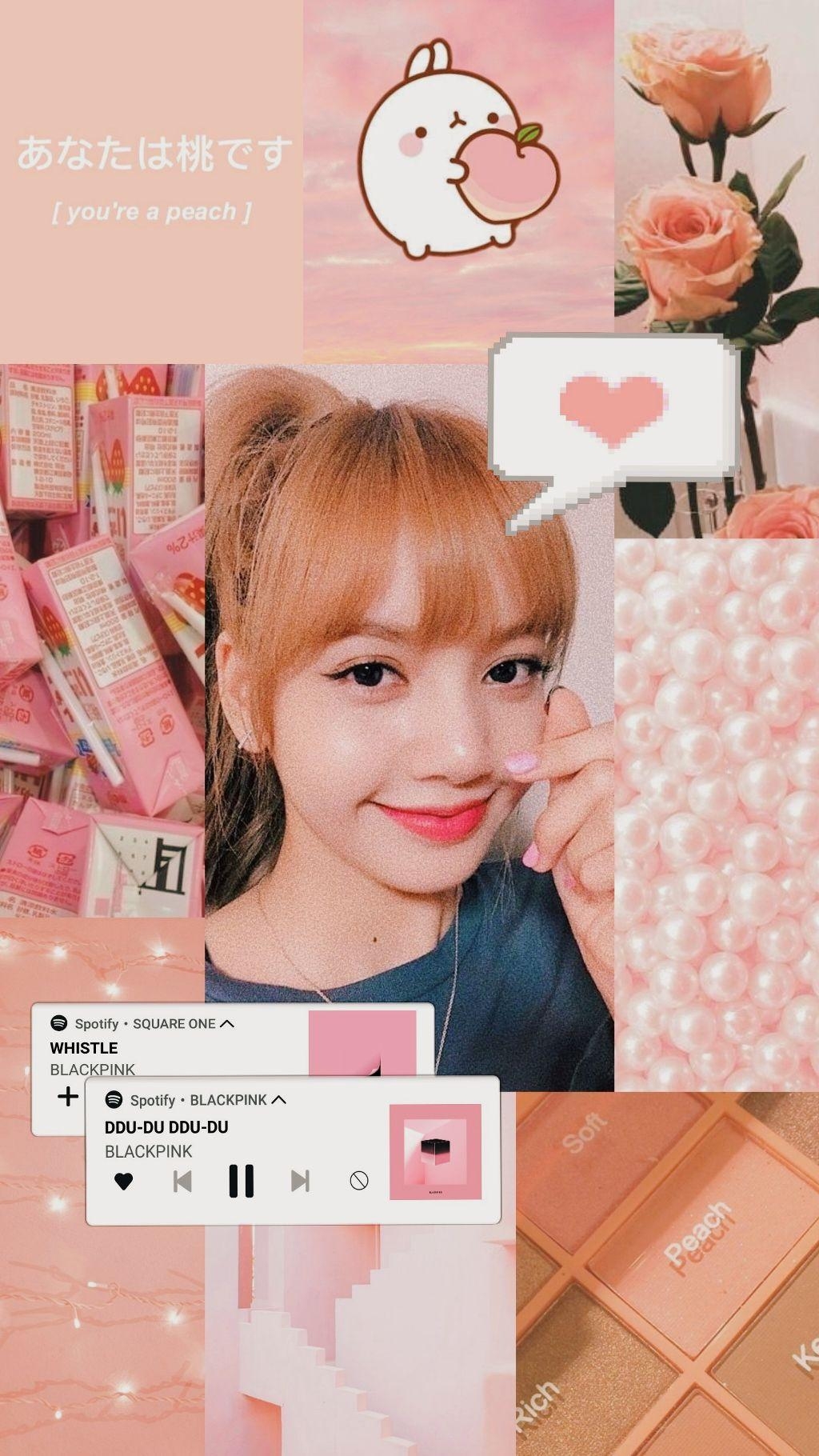 1030x1820 Collage aesthetic Lisa color peach, Phone