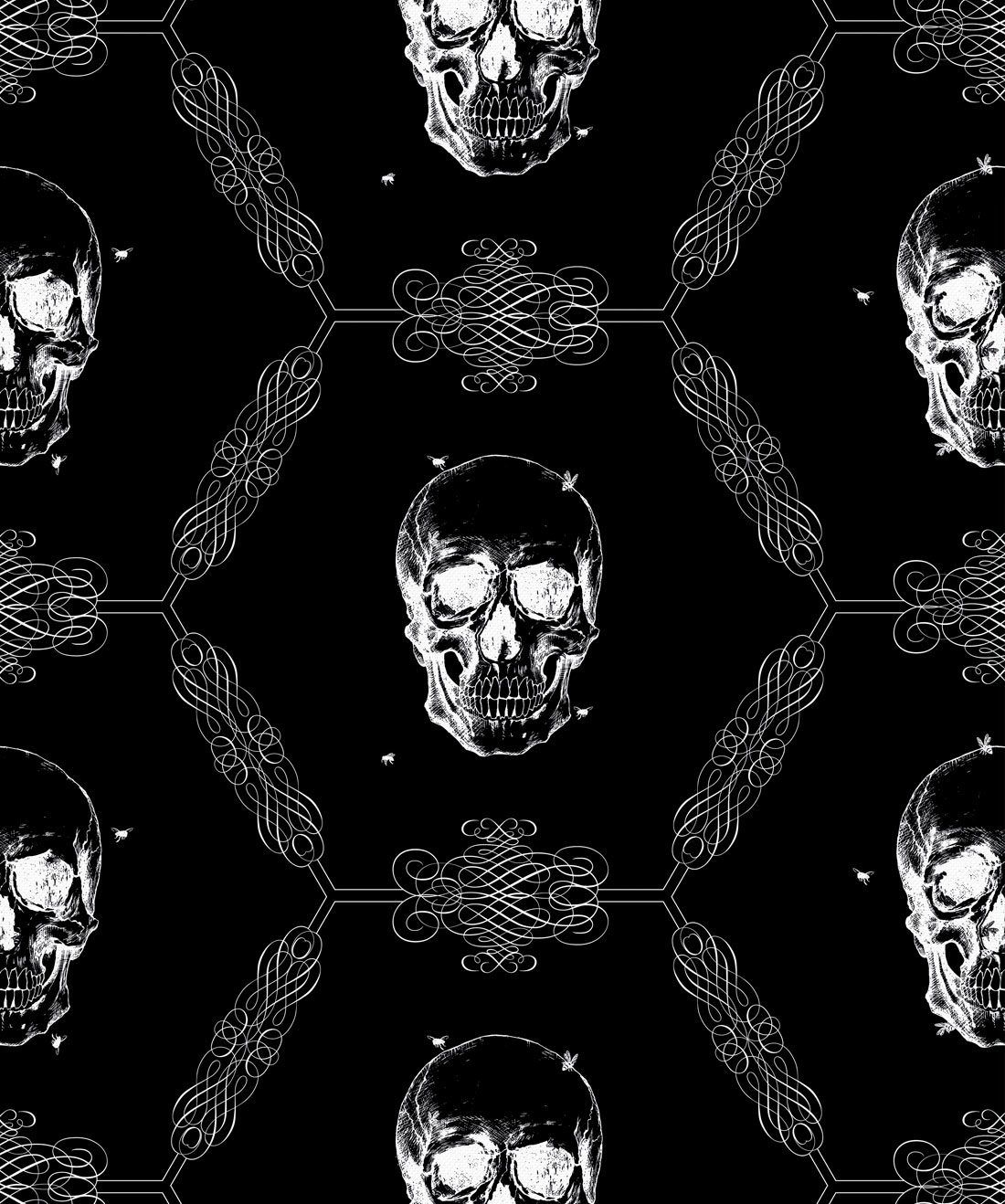 1100x1320 Skull & Bee Gothic Wallpaper, Kingdom Home, Phone