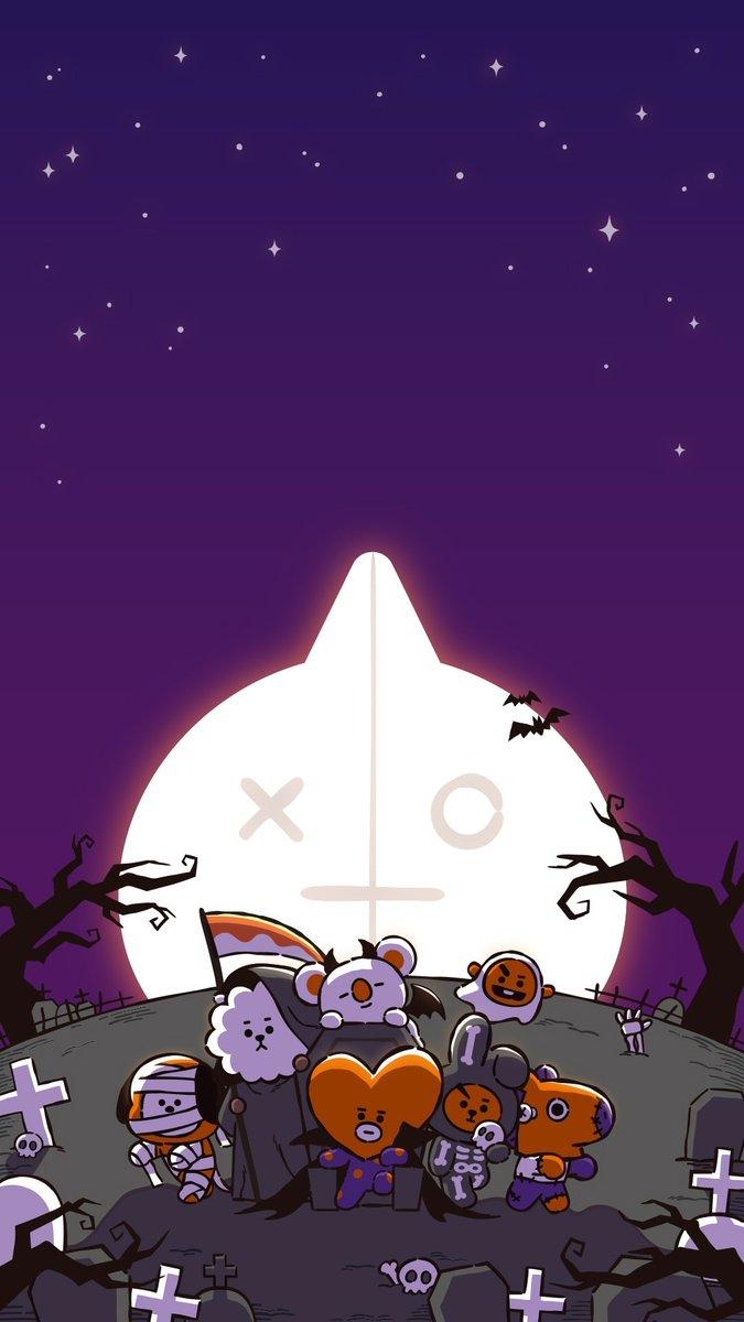 680x1200 BT21 trick, Only treats, Phone