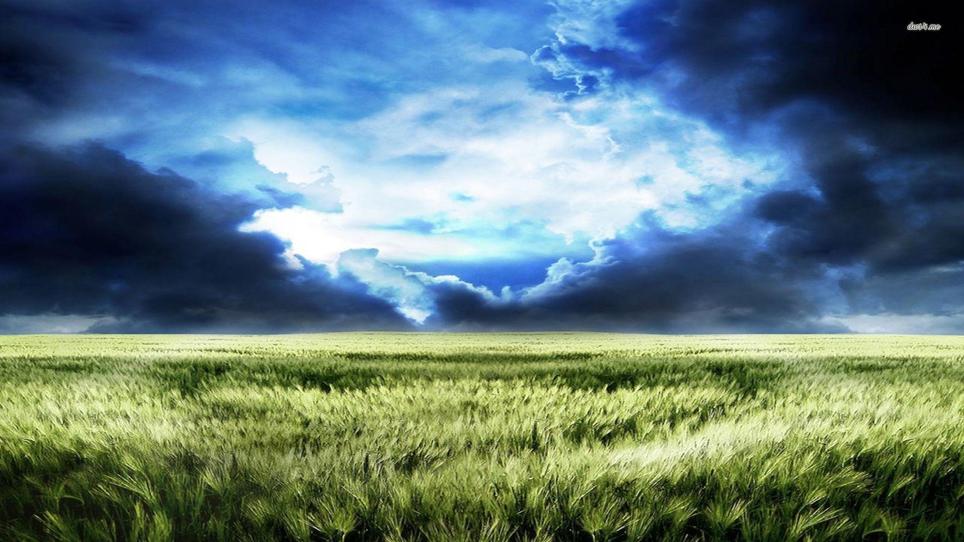 1920x1080 Blue storm clouds over the field wallpaper wallpaper - #, Desktop