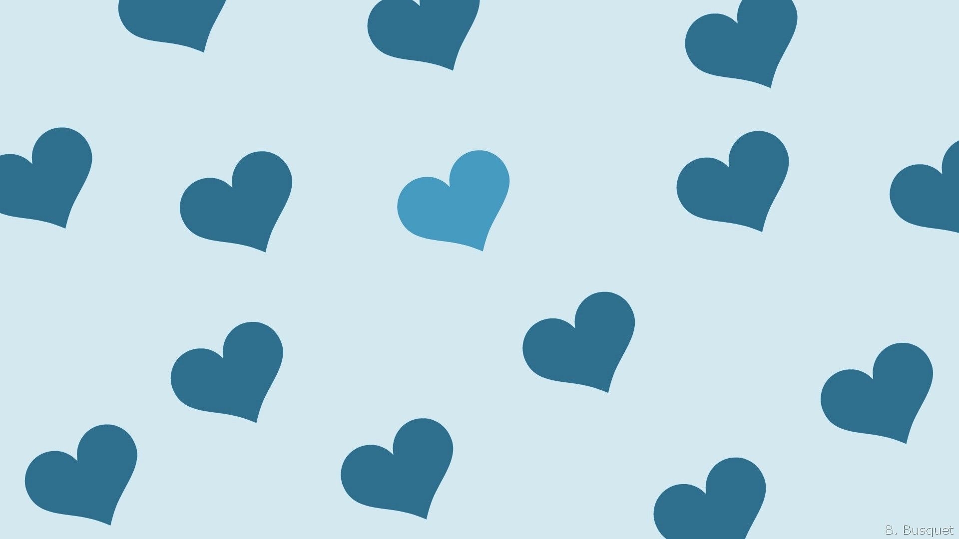 1920x1080 Blue Hearts Wallpaper, Desktop