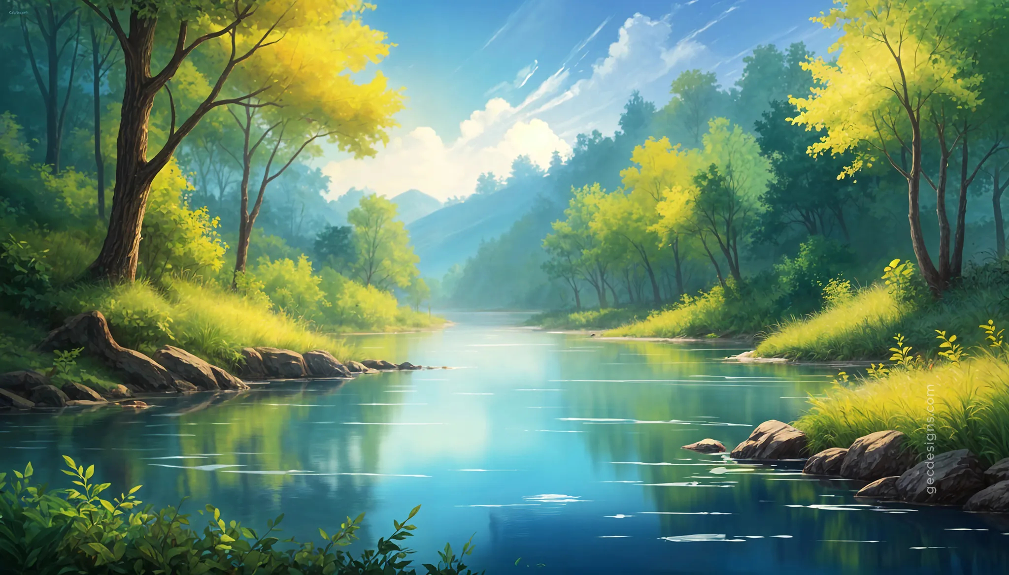 2050x1170 river HD wallpaper 4k, Desktop