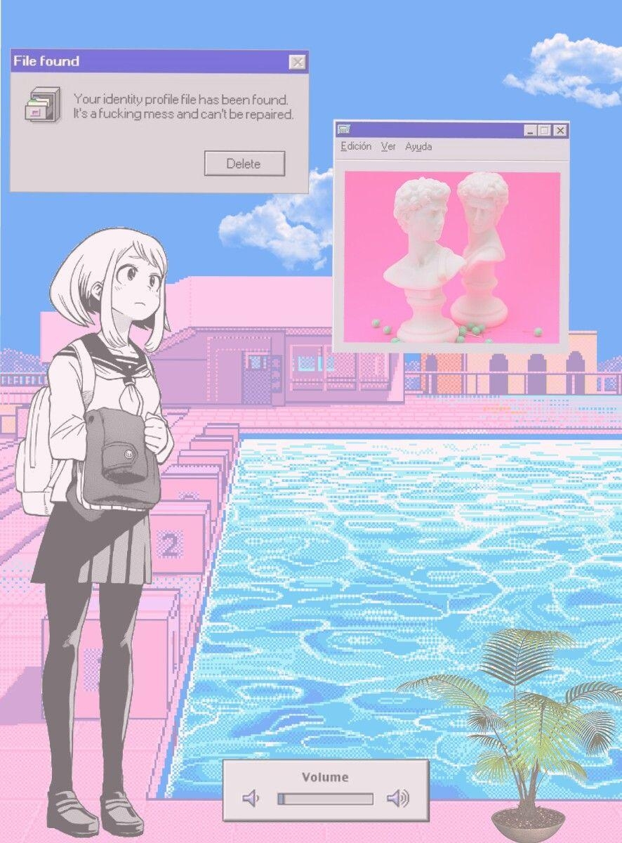 890x1200 AESTHETIC VAPORWAVE ANIME IMAGE ❤. Vaporwave wallpaper, Phone