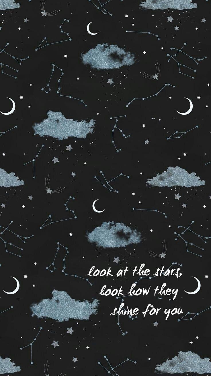 740x1310 iPhone wallpaper aesthetic tumblr sky stars moon shine galaxy trippy, Phone