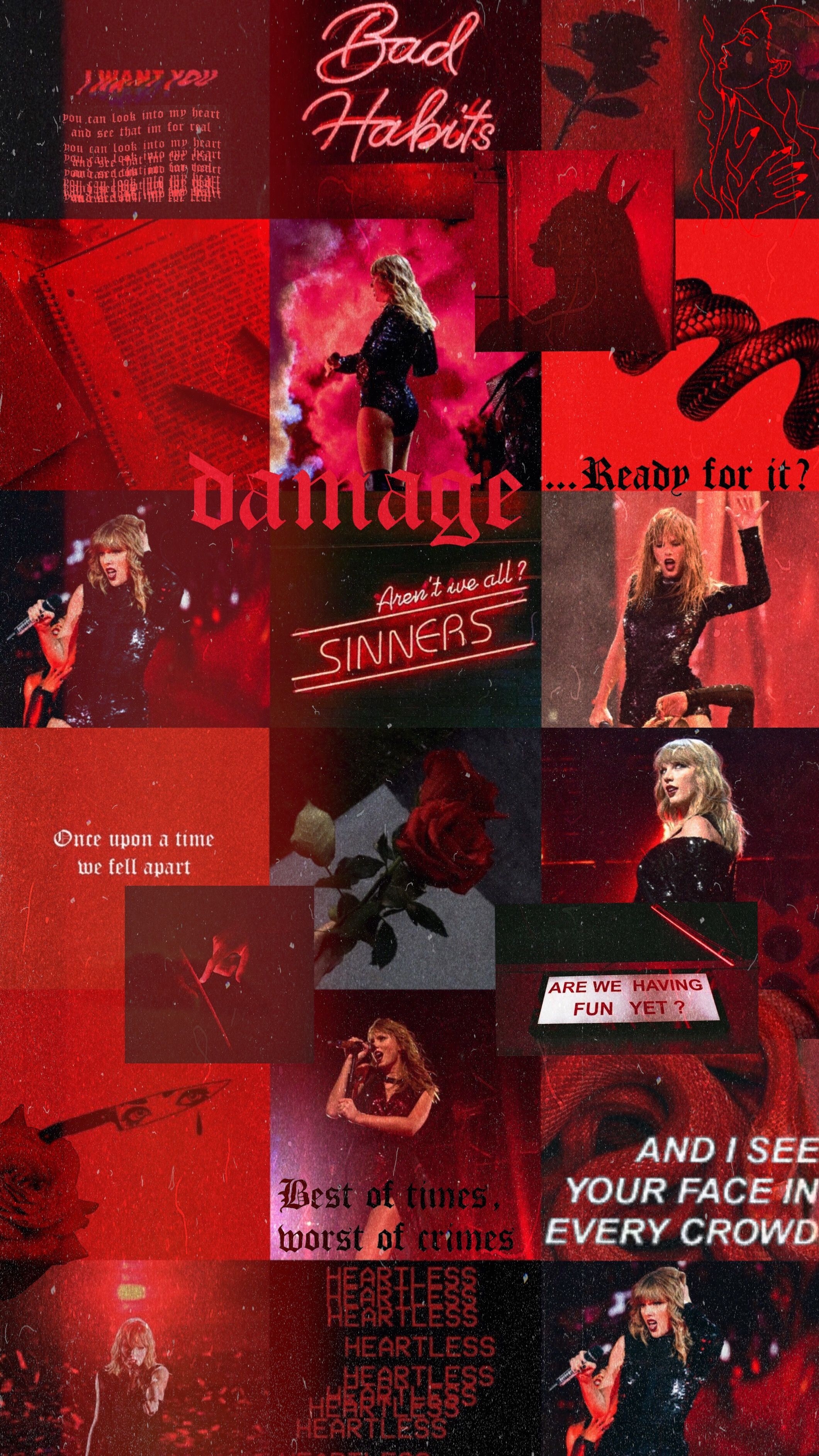 2130x3780 Taylor Swift Collage aesthetic reputation stadium tour, Phone