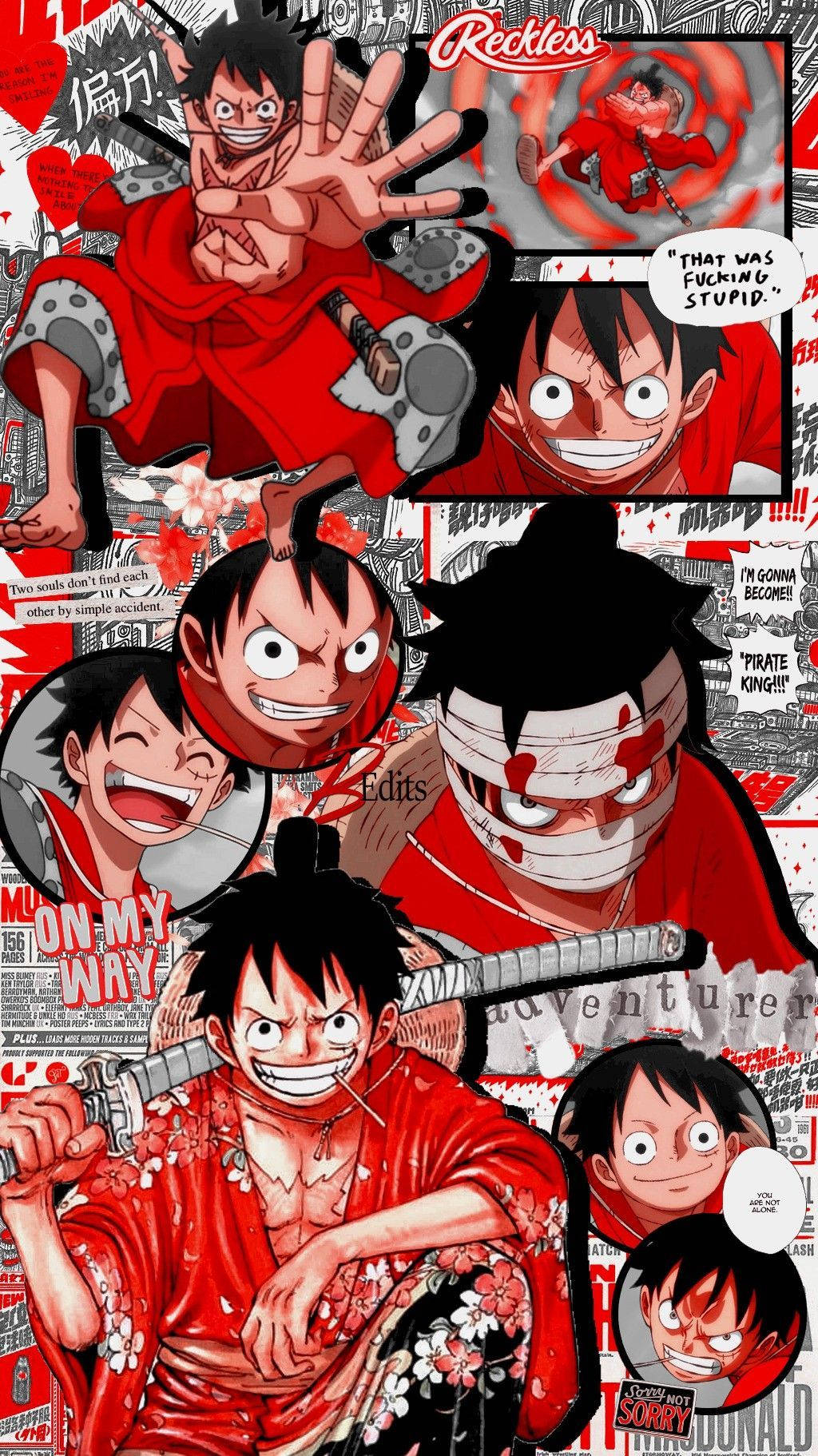 1030x1830 Download Red Luffy Aesthetic Wallpaper, Phone