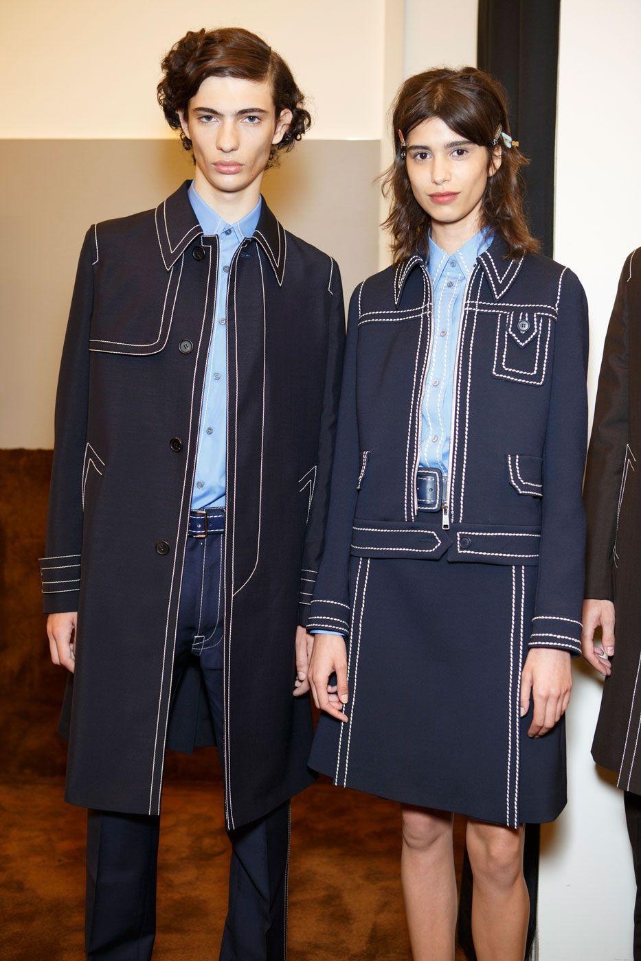 940x1400 Piero Mendez and Mica Arganaraz at Prada Spring/ Summer 2015. What, Phone