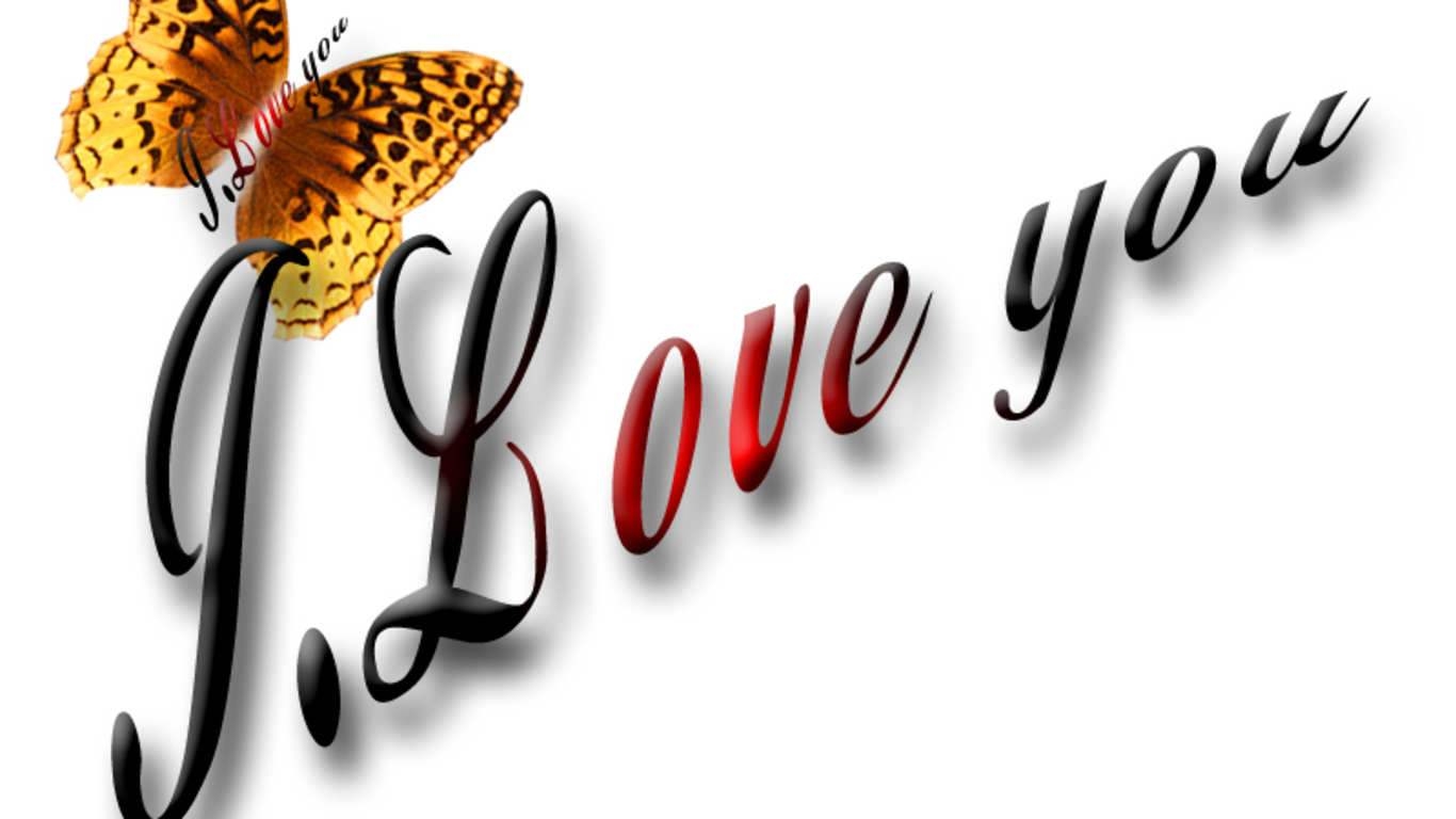 1370x770 3D Name Wallpaper I Love You, Desktop