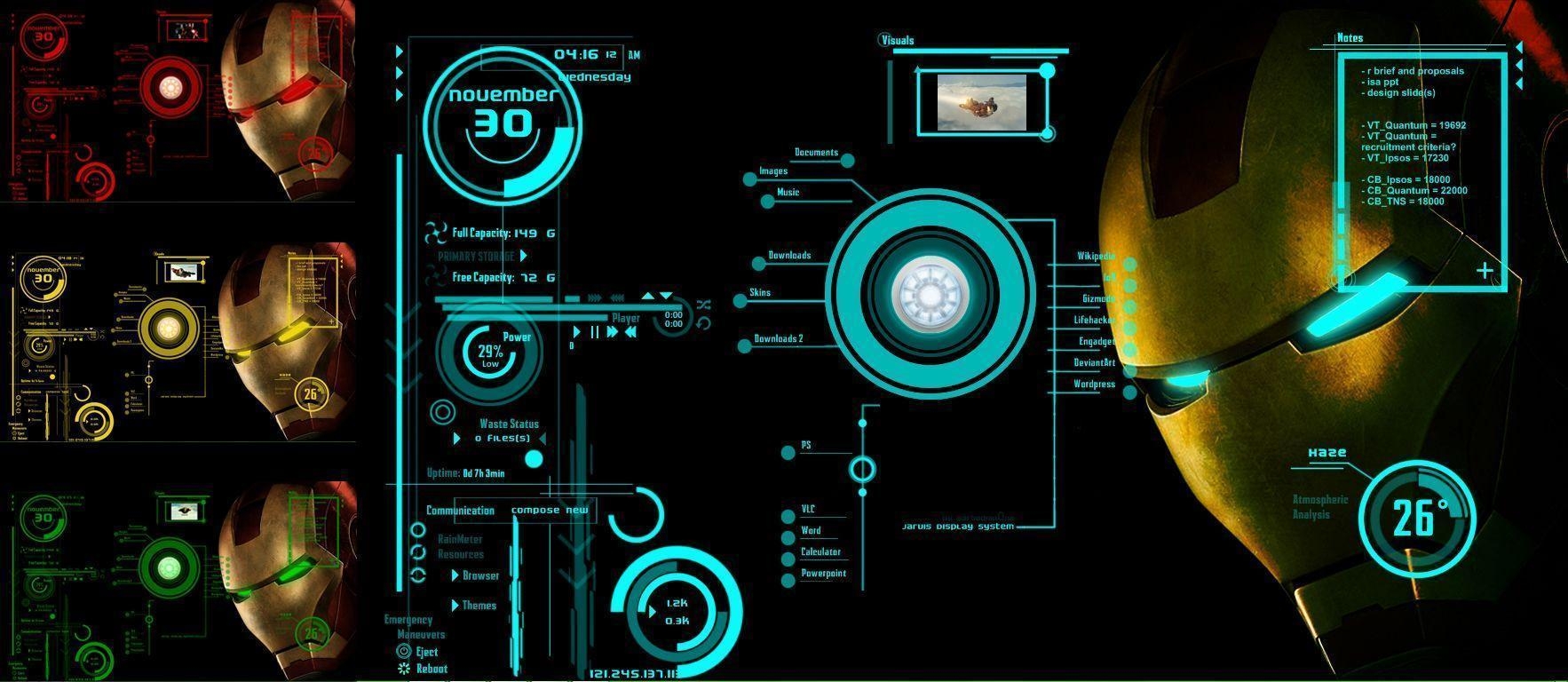 1770x770 JARVIS + SHIELD Interface, Dual Screen