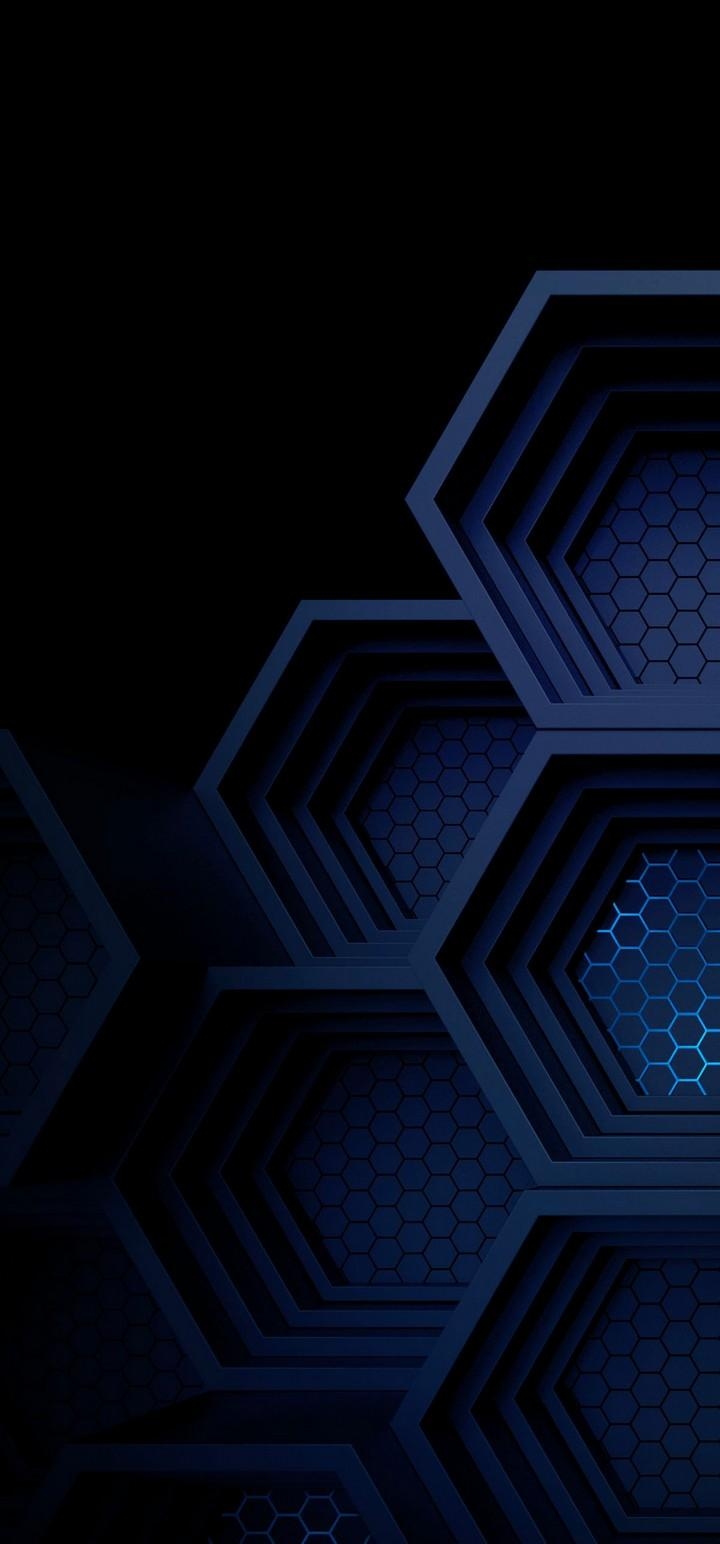 720x1550 Dark Blue Boxes 3D Abstract Wallpaper - [], Phone