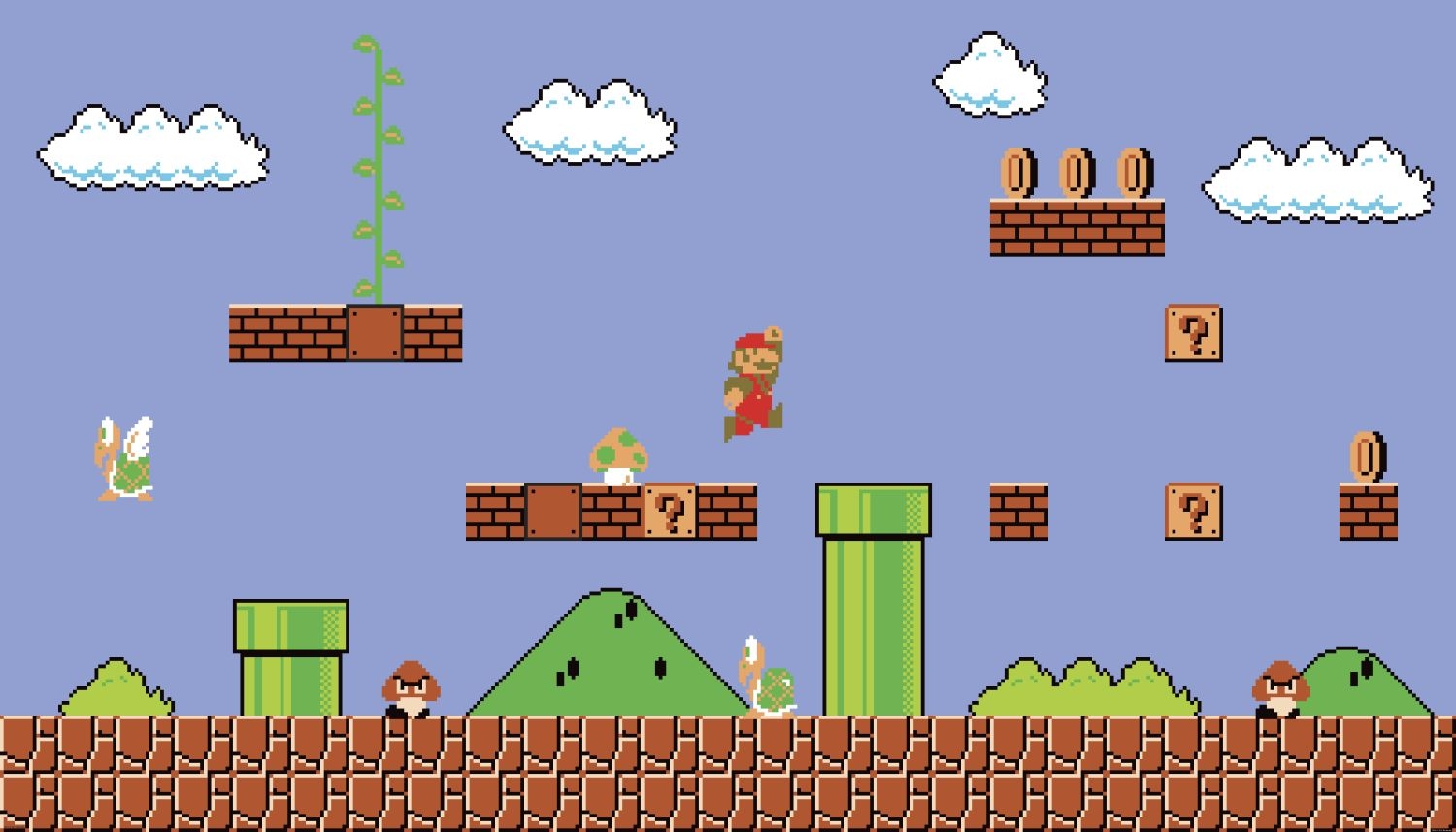 1500x860 JL1331M Super Mario Retro Prepasted XL Mural, Desktop