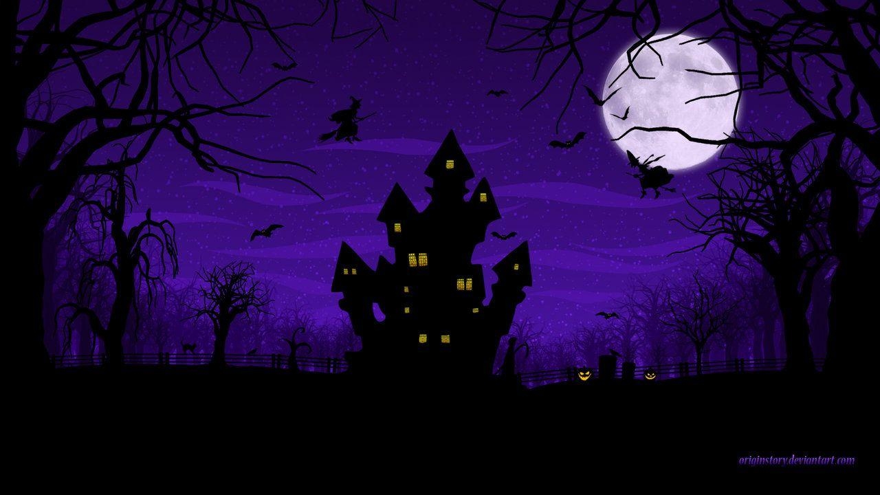 1280x720 Purple Halloween Wallpaper, Desktop