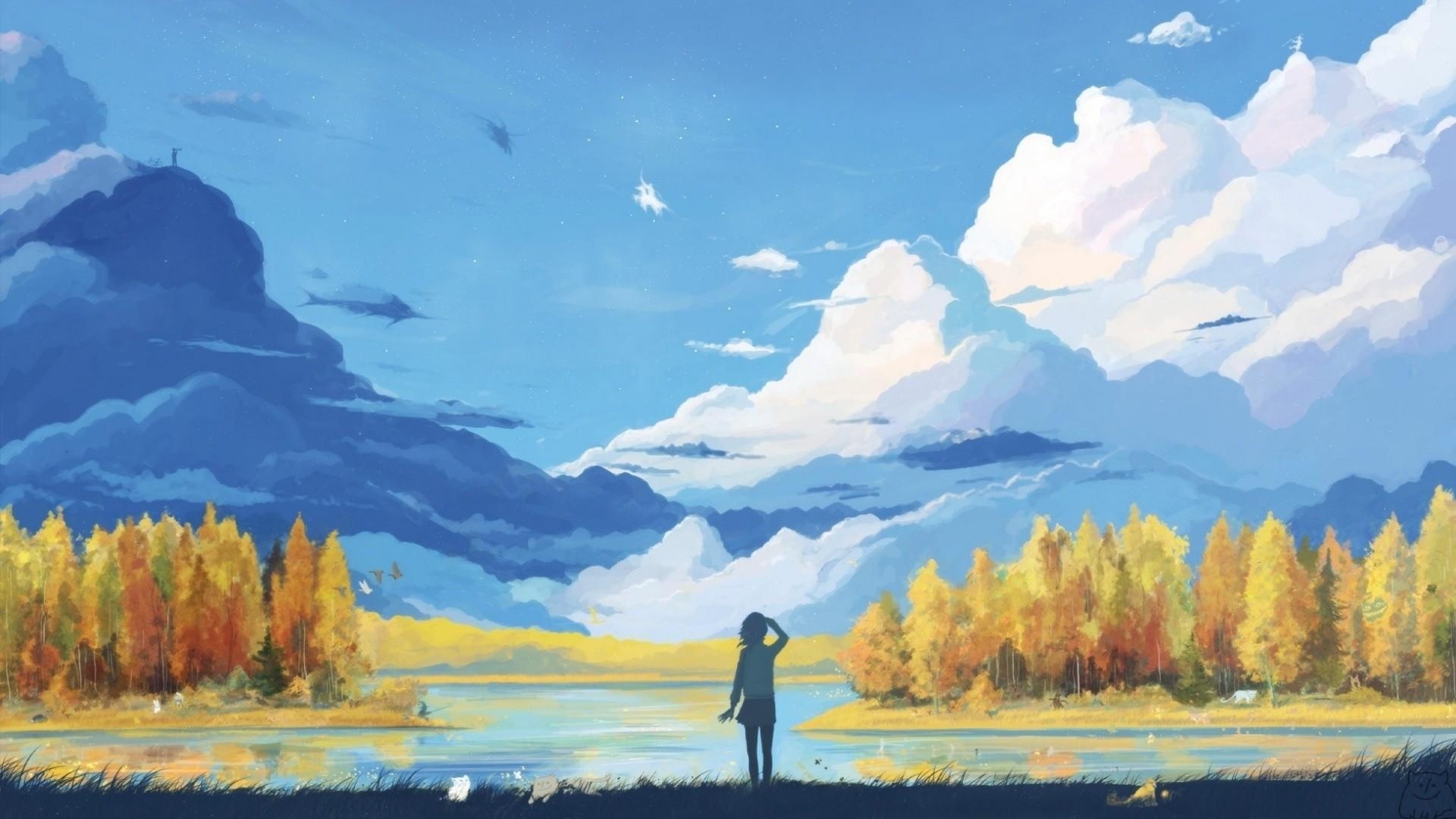 1920x1080 Anime Landscape Wallpaper, Desktop