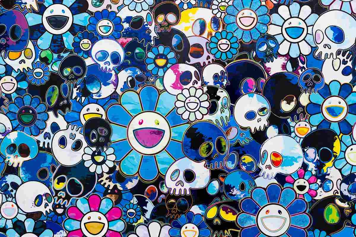 1200x800 Takashi Murakami Art Flowers And Skulls, Desktop