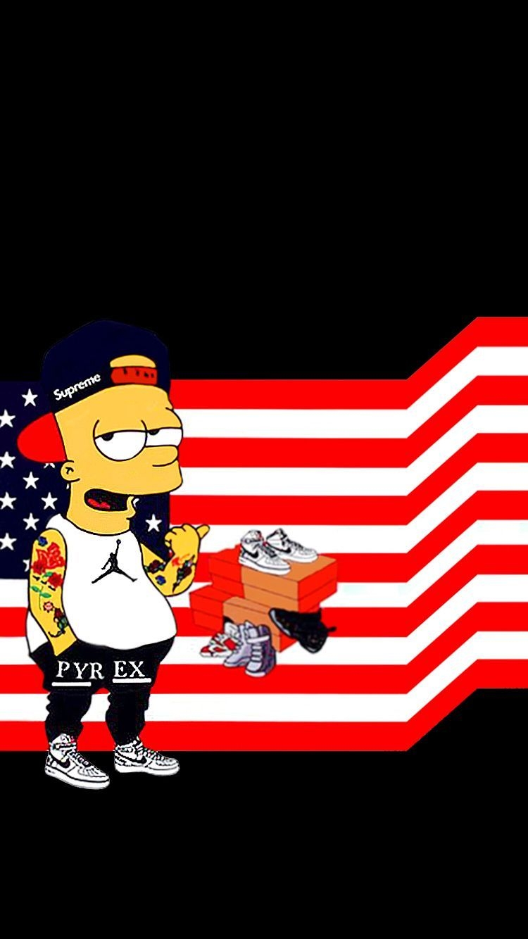 750x1340 Nike Bart Simpson Wallpaper, Phone